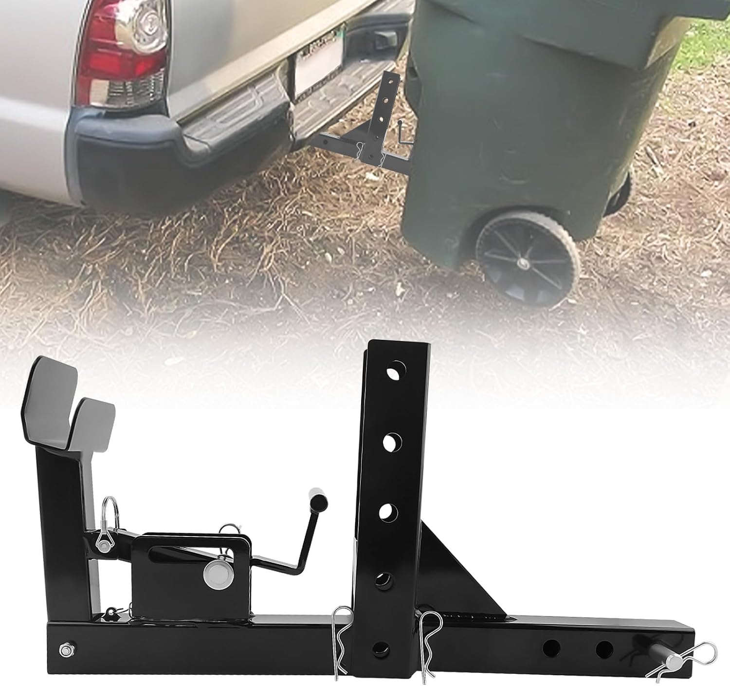 maXpeedingrods Adjustable Trash Can Hitch Hauler, 2" Shank Trash Bin Hauler Fit for