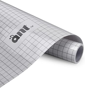 ANT StrongGrip Transfer Tape 12" x 15ft - Black Alignment Half Inch Grid Transfer Paper for Shimmer and Textured Metallic Vinyl, Strong Tack Transfer Tape for Cricut, for Signs Stickers Decals Walls