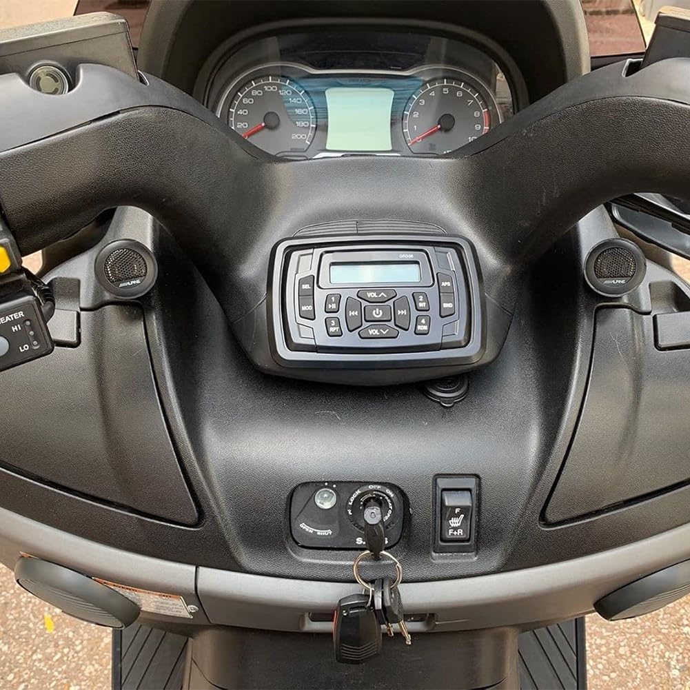 Breeshy Radio Estéreo Marina para, Resistente Al Agua, con Bluetooth, FM, Am, Reproductor de Audio Digital para, Cuatriciclos, UTV, Carritos y Motocicletas