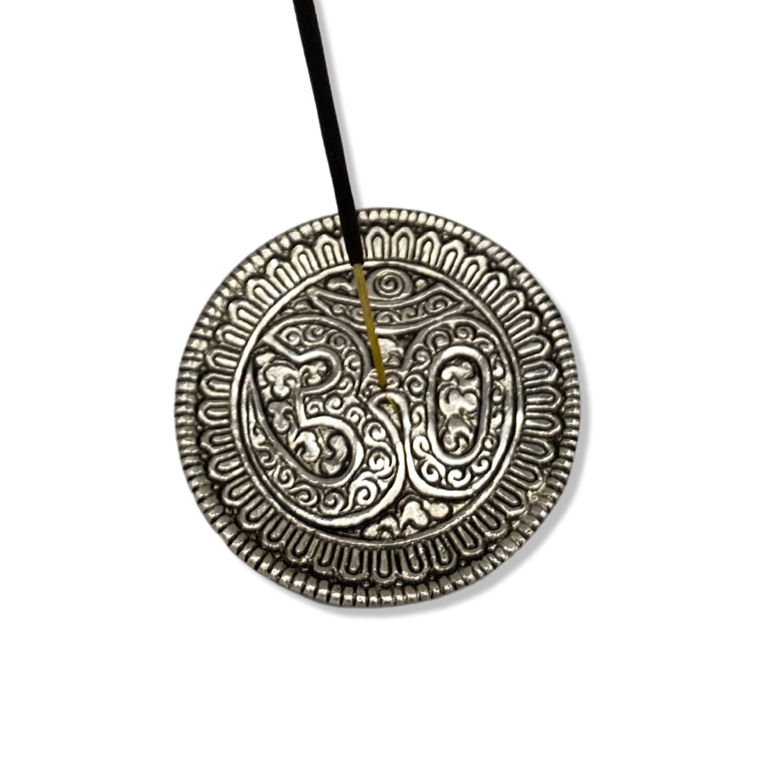 Agroware Om Round Insense Stick Holder Modern Insence Ash Catcher or Insense Stick Holder for Home Décor (Diameter: 8.5cm)