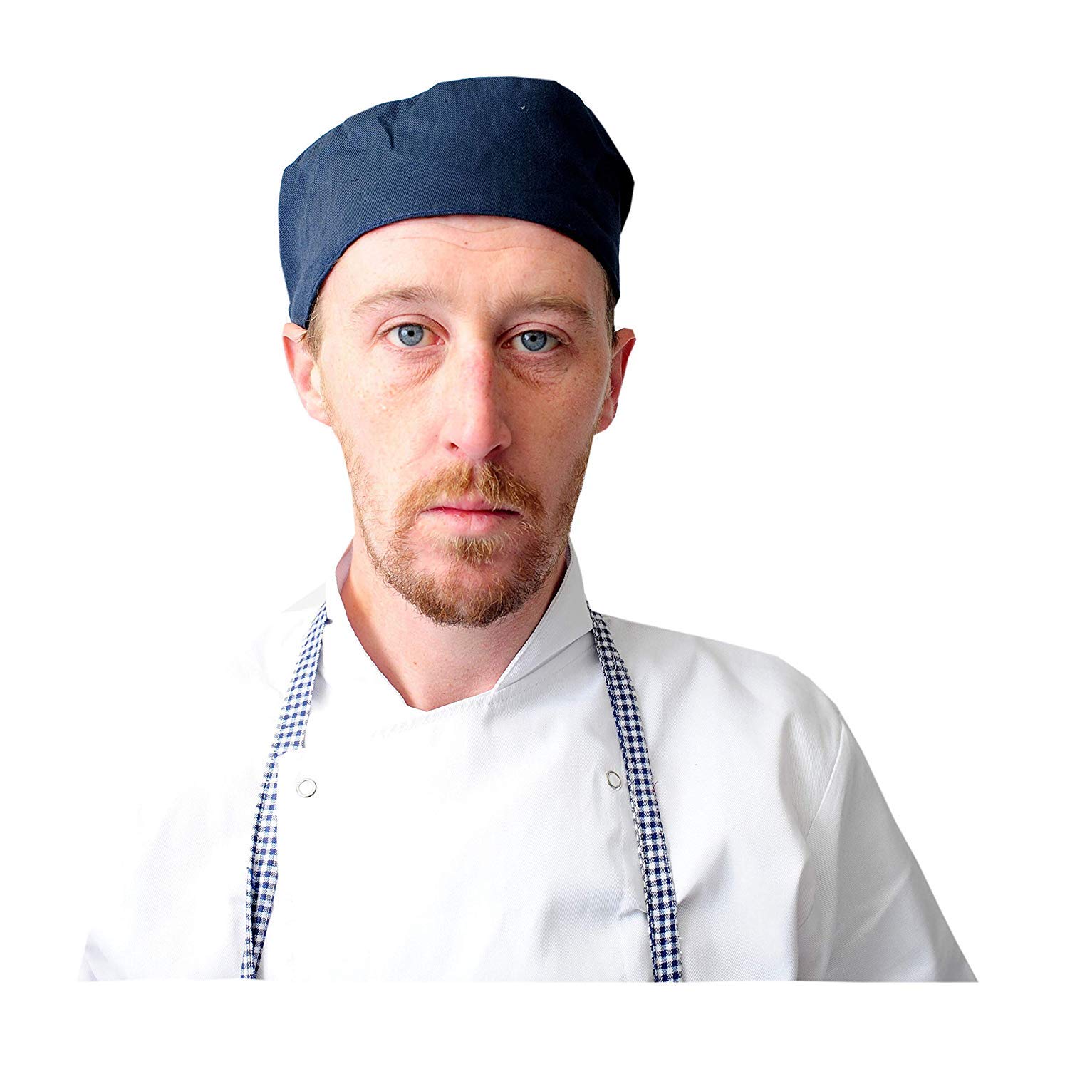 Black Pepper Polycotton Plain Skull Caps Professional Catering Hat for Chefs, Cooks, Bakers, Mens and Womens, Navy (Pack of 20)