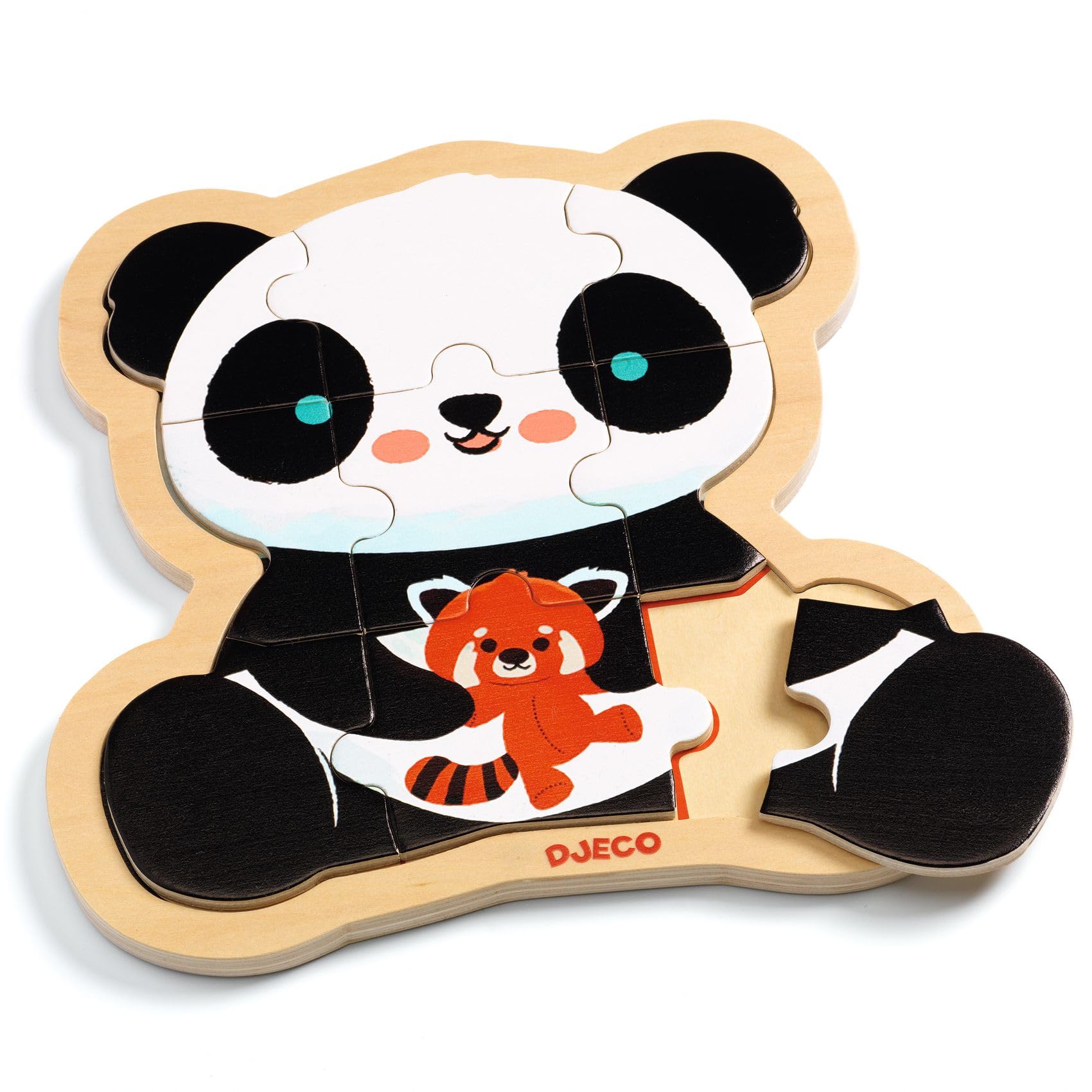 Amazon.co.jp: DJECO 木製パズル 動物 9ピース 型はめ 形合わせ 知育