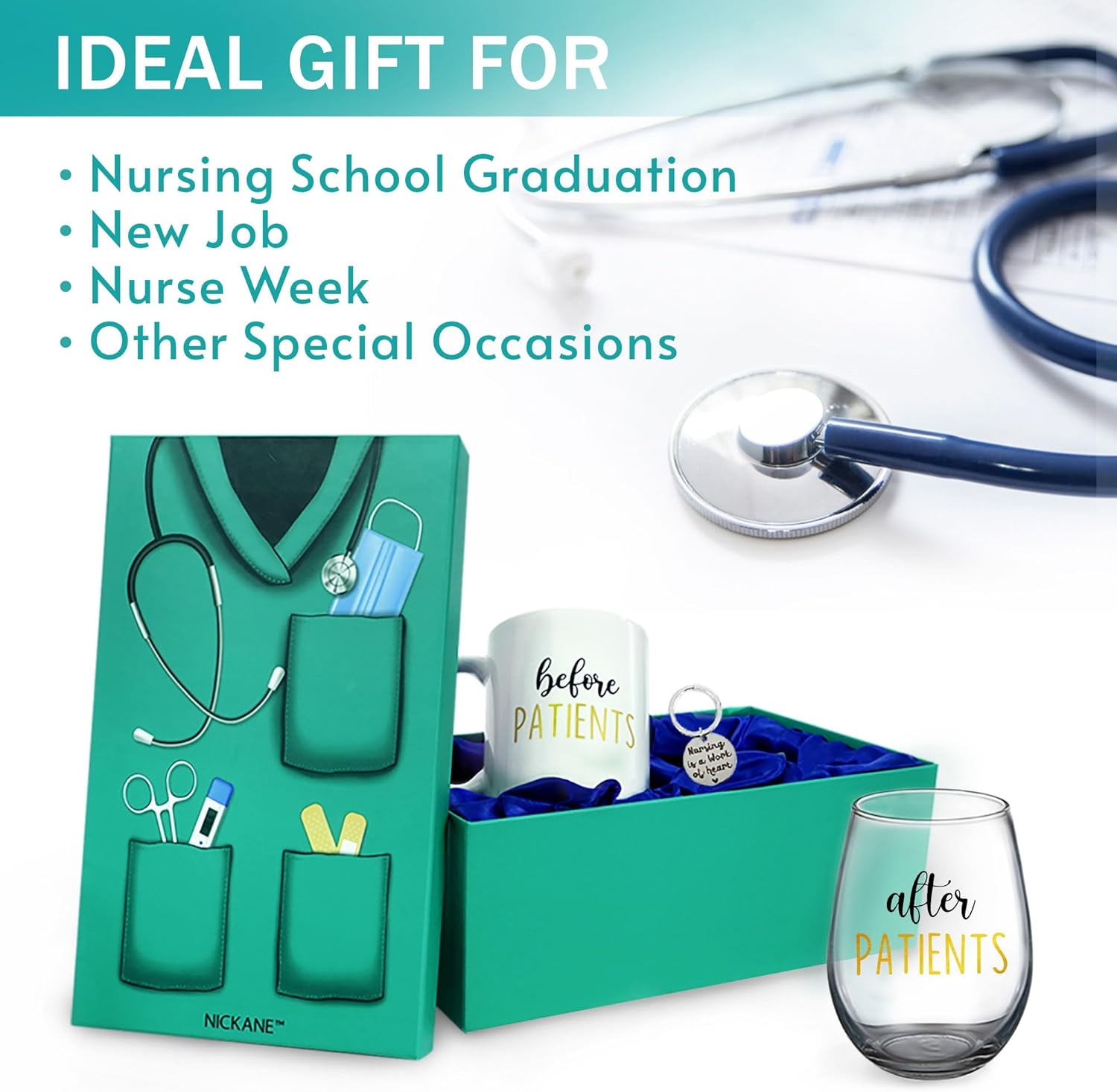 Before, After Patients Set | 11oz Coffee Mug, 15oz Wine Glass | Nurse Graduation Gift Ideas | Thank You and Appreciation For Nurses, Doctors, Dentists, Hygienists, Physician - Image 6