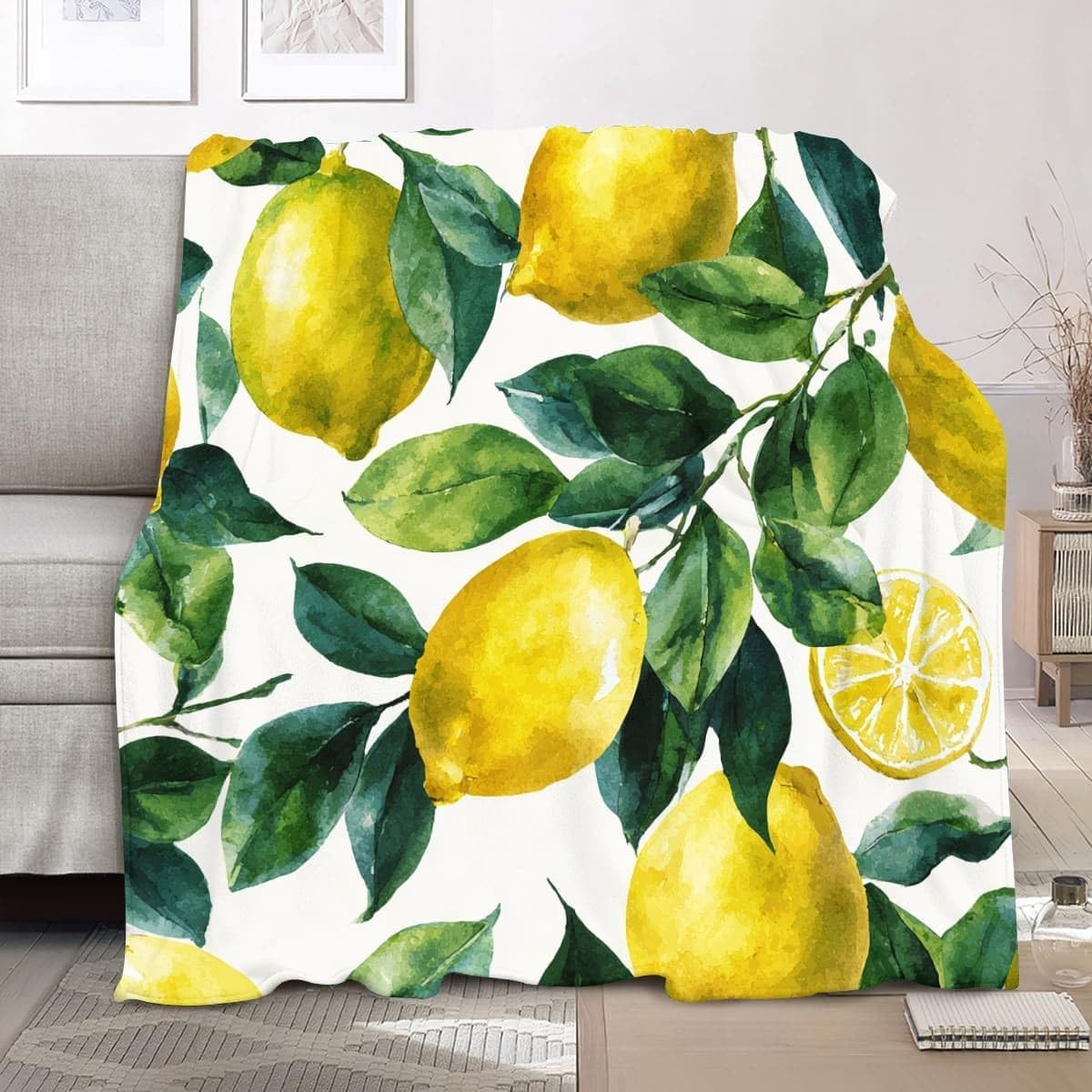 Plaid Couverture Polaire Citron pour réchauffer vos soirées canapé