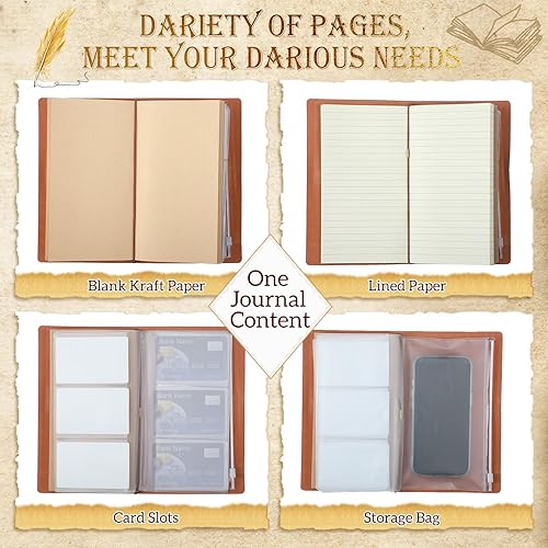 Miniatura 4 de 12 piezas de regalos de agradecimiento, diarios vintage inspiradores, cuadernos de cuero motivacionales, diarios recargables grabados, regalos de