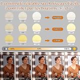 OSDUE Hollywood Mirror Lights Stick on 10 Bulbs, Makeup Lights for Dressing Table, USB Cable Adjustable, LED Vanity Mirror Lights for Mirror Make Up Light for Bathroom Vanity Table Bedroom - 3