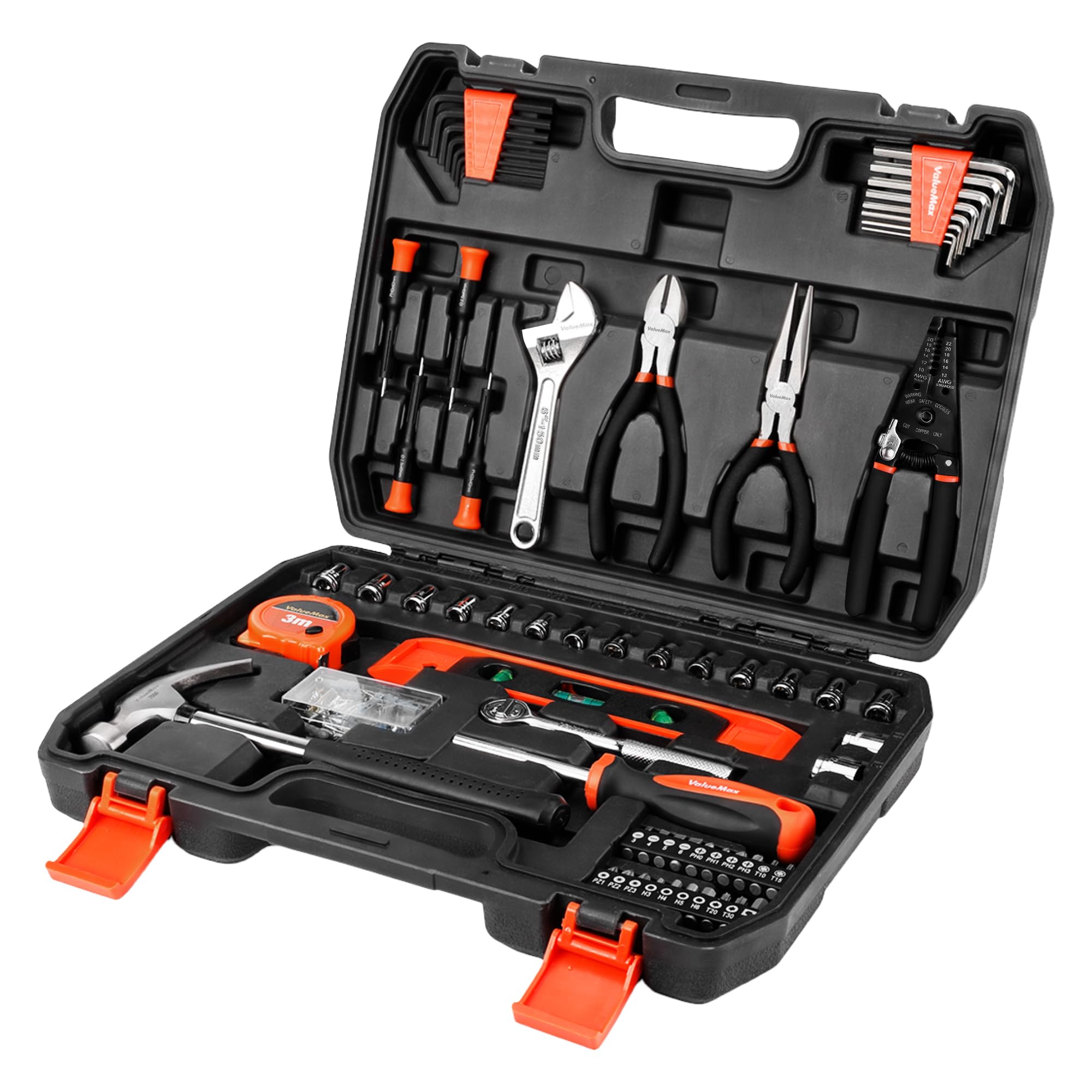 ValueMax Boîte à Outils 150 Pièces, Mallette Outils de Réparation à Domicile, Trousse à Outils de Ménage Général avec Boîte de Rangement en Plastique, Idéale pour un Usage Domestique ou Professionnel