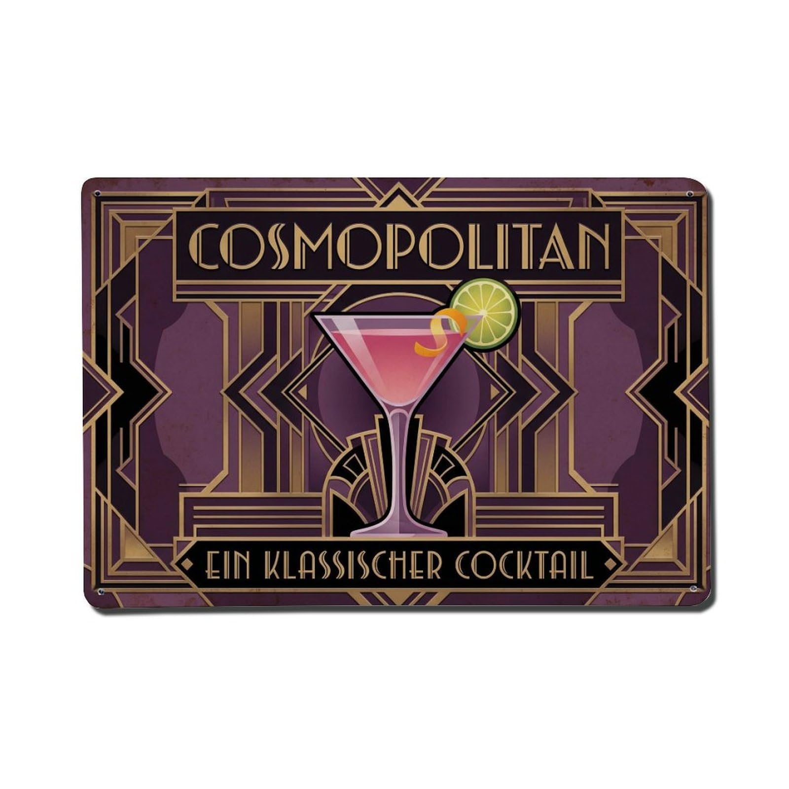 Pink Citrus Party Cocktail Drink Recipe Vintage Mixology Metal Tin Sign Plaque Wall Decor for Cafe, Man Cave, Club Bar, Office, Home Garden Round Metal Poster 8x12Inch