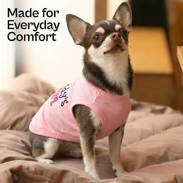 Parisian Pet Dog T-Shirt with Embroidered 'Daddy’s Girl' Words - 100% Cotton, Breathable, Sleeveless Girl Dog Clothes - Machine Washable Dog Shirts for Small Dogs, XXS - 5