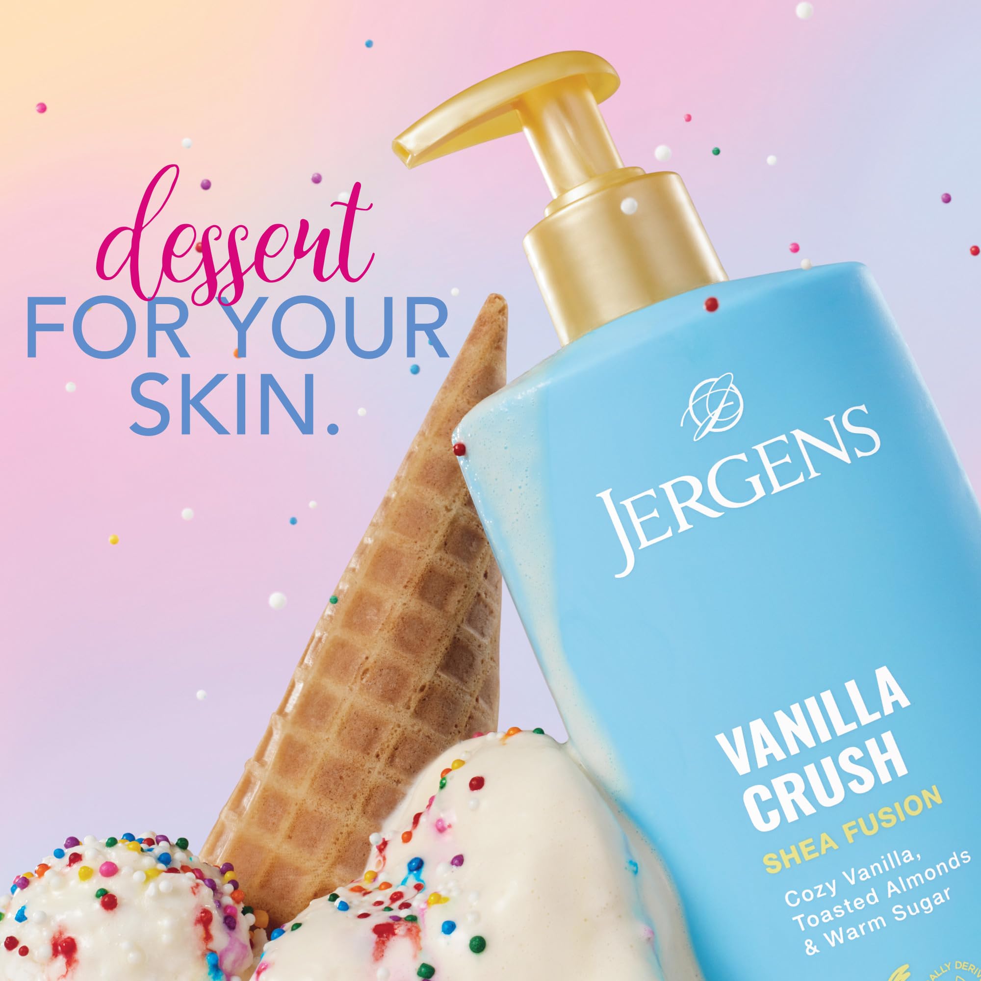 Jergens Shea Fusion Vanilla Crush Body Lotion, Moisturizer with