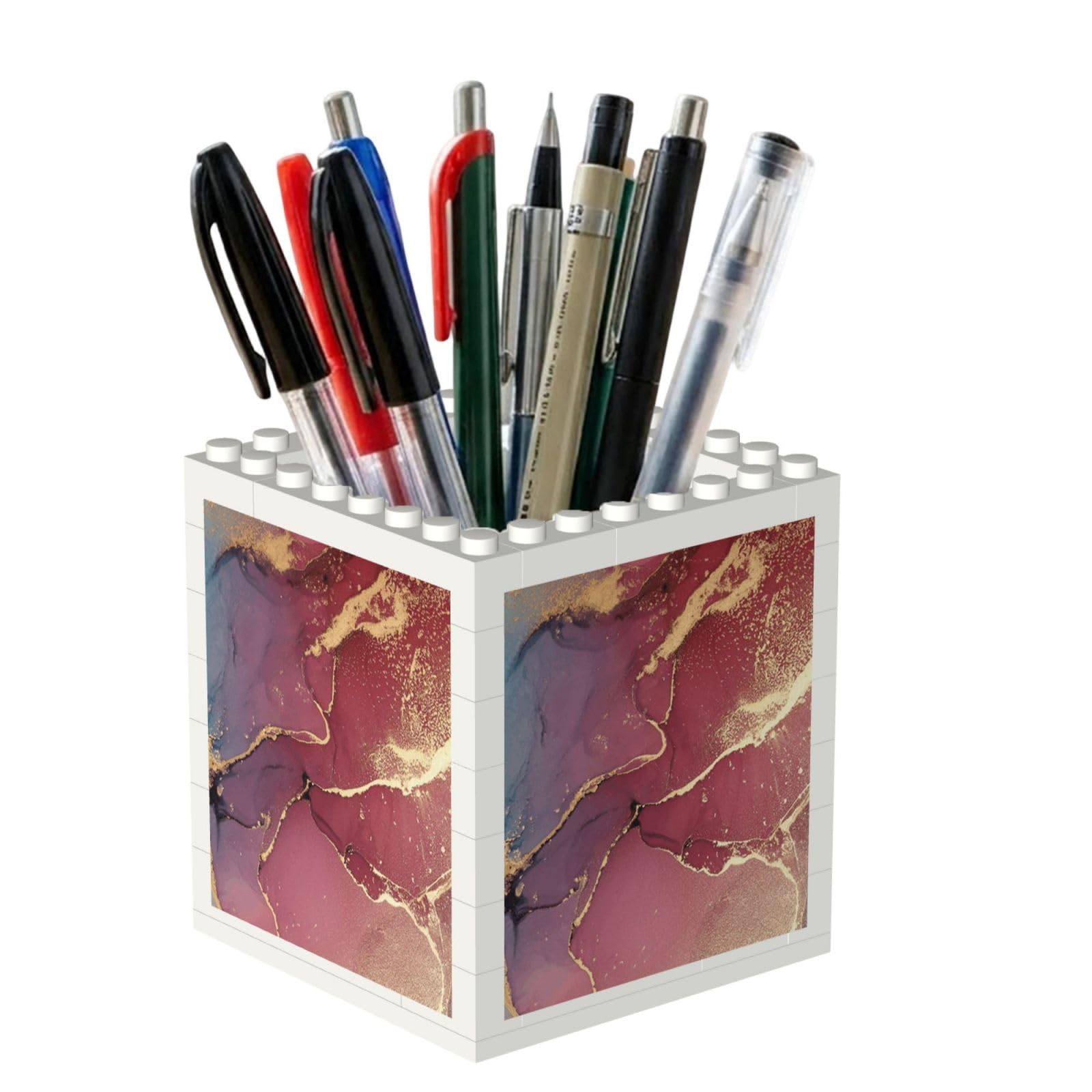 Poadnly Marble Texture, Pen Pot Pencil Holder for Office Home School, Compact Desk Organiser for Office Stationery