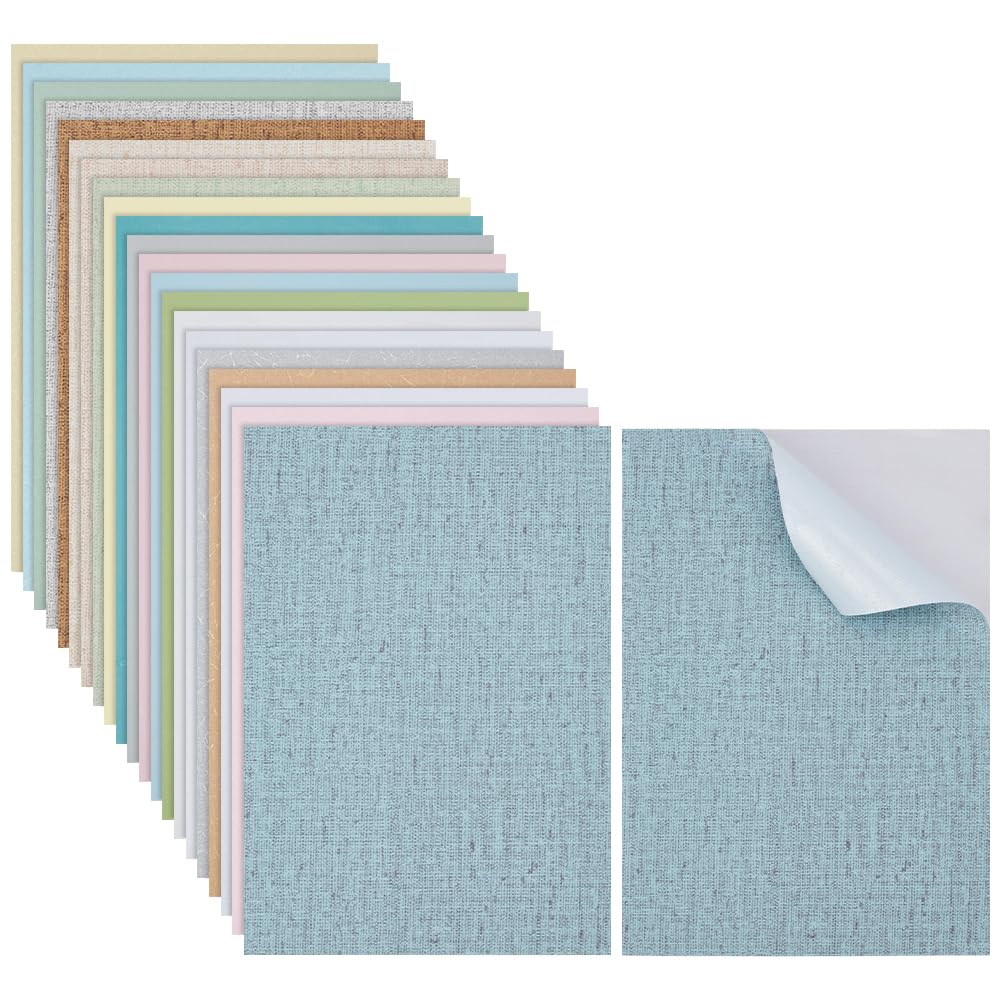 FREEBLOSS 21 Sheets Dollhouse Wallpaper Mixed Colors PVC Floorboards Peel Stick Flooring for Dollhouse Decoration Accessories, 7.9" x 11.8"