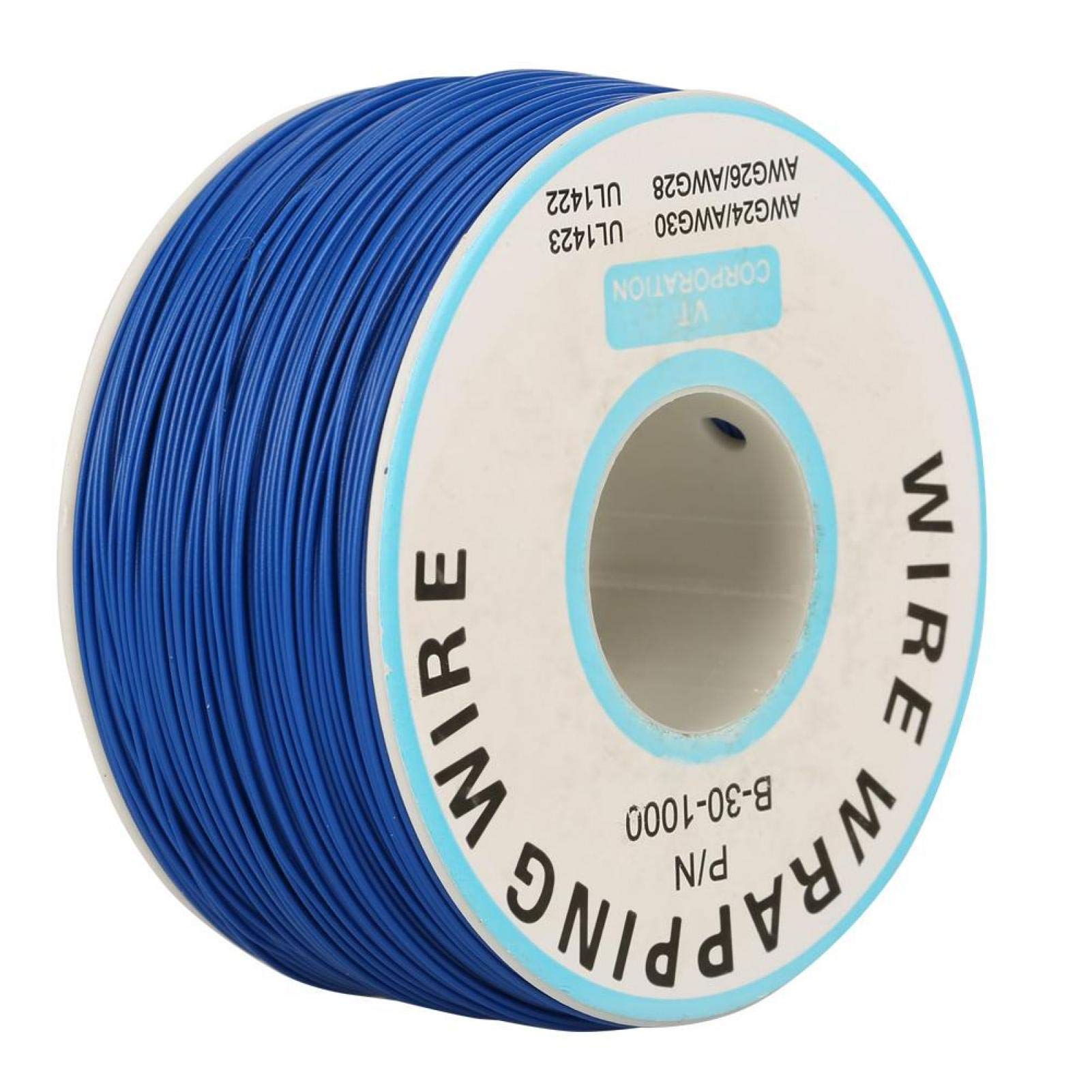 Cavo elettrico, 1 rotolo di filo di rame avvolto a filo singolo 30AWG, diametro del nucleo di 0,25 mm, migliore resistenza al calore, resistente alle alte temperature fino a 80 ℃(nero