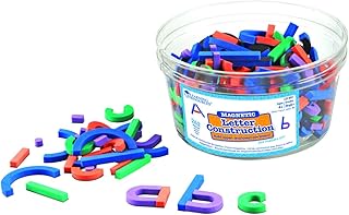 Learning Resources Magnetic Letter and Number Construction Set, Soft Foam Magnetic Shapes, Uppercase and Lowercase Letters, Teaching Aids, 262 Pieces, Grades PreK+, Ages 4+, Model Number: LER8551