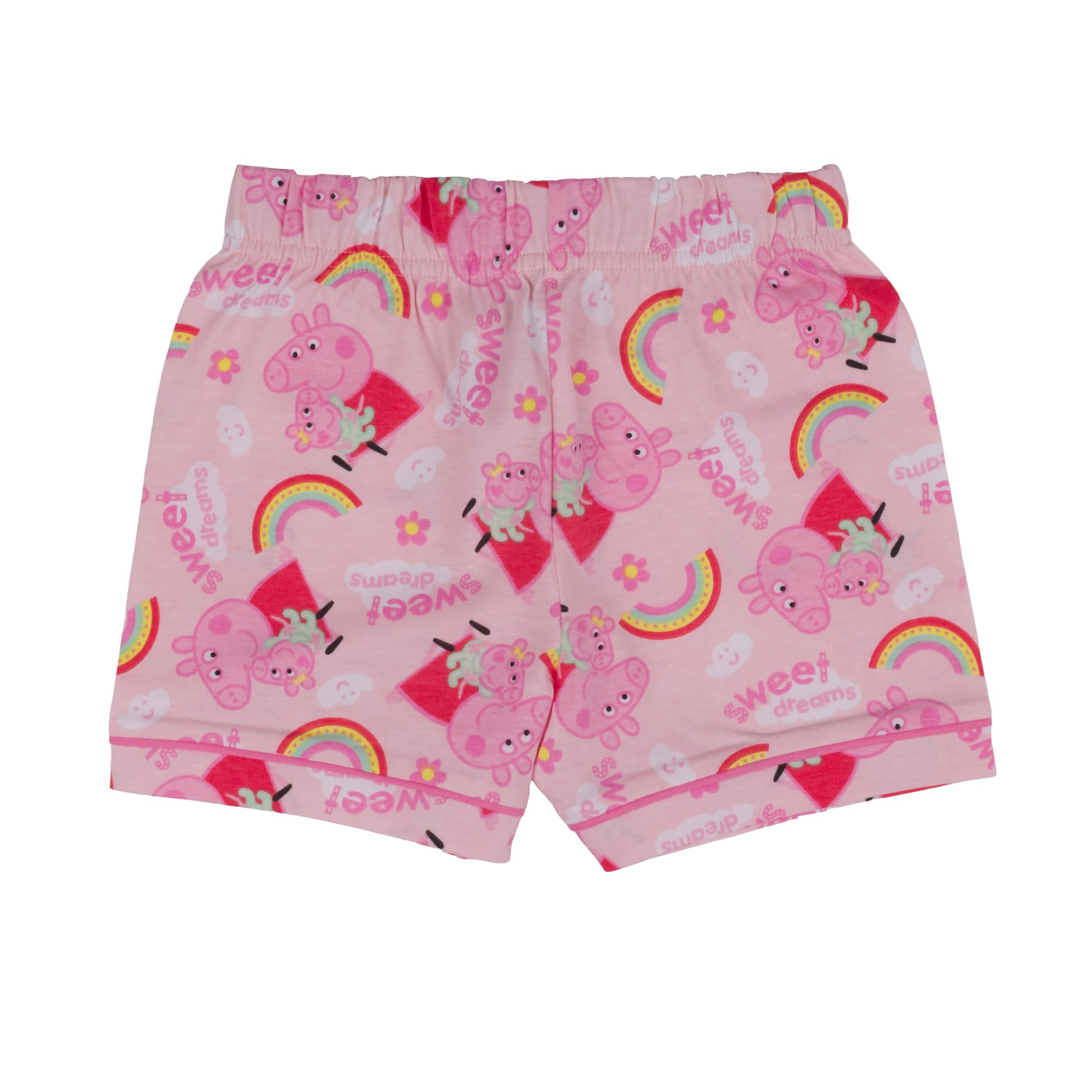 Peppa Pig, 100% Cotone con Bottoni Pigiama a Maniche Corte, Pink, Rosa