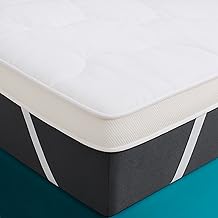 Topper Una Piazza e Mezza 120x190 in Microfibra per Materasso Correttore Alto 5 cm Morbido e Lavabile con Rivestimento Bianco Futon Top per Letto e Divano Letto per Massimo Comfort e Sonno Migliore