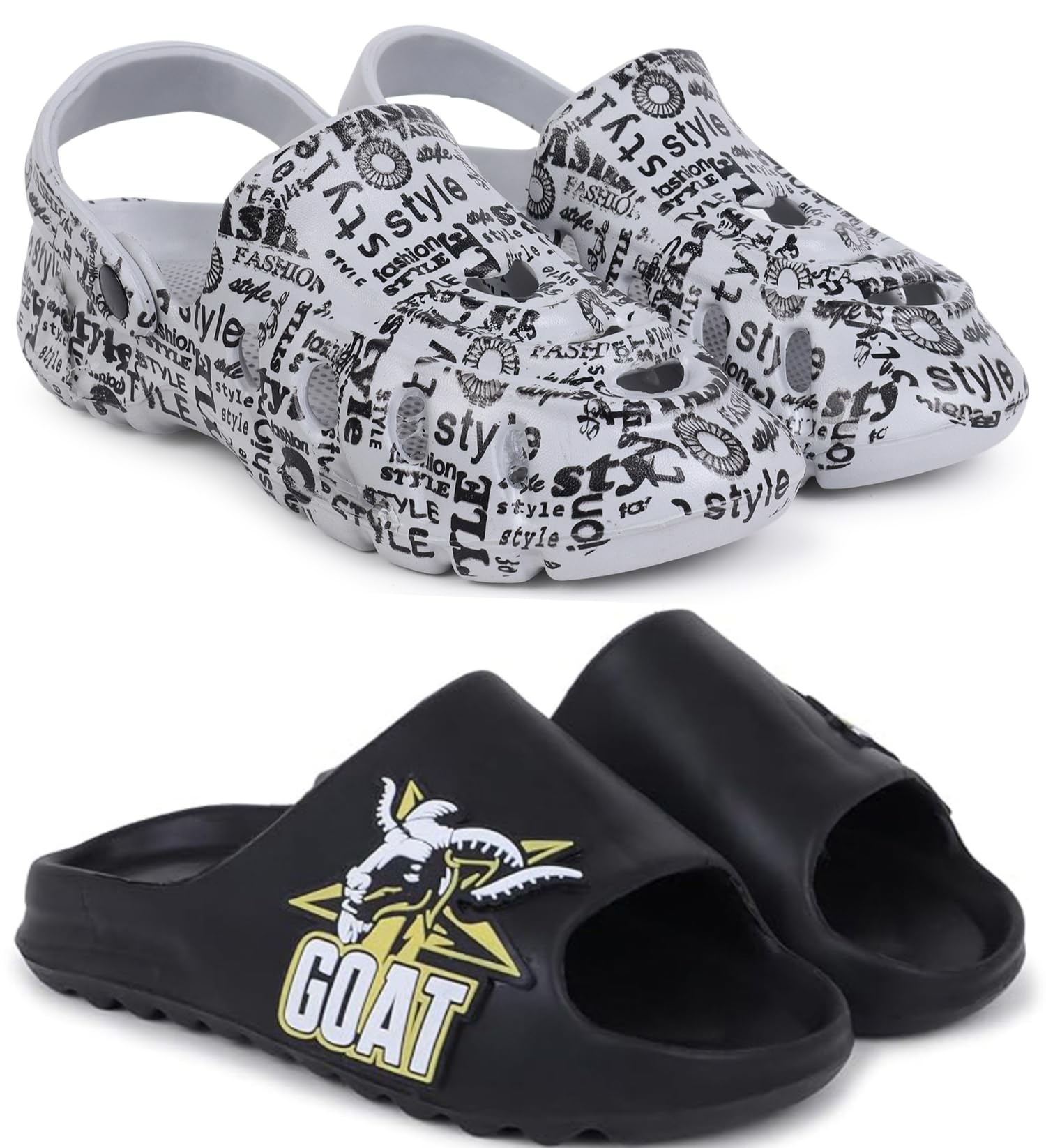 pampy angel Combo Pack of 2 Slipper/Flip Flops/Slides/Clogs/Sandals with Adjustable Back Strap for Men (Cl-A-Style,Y-To-Goat)-picture-10