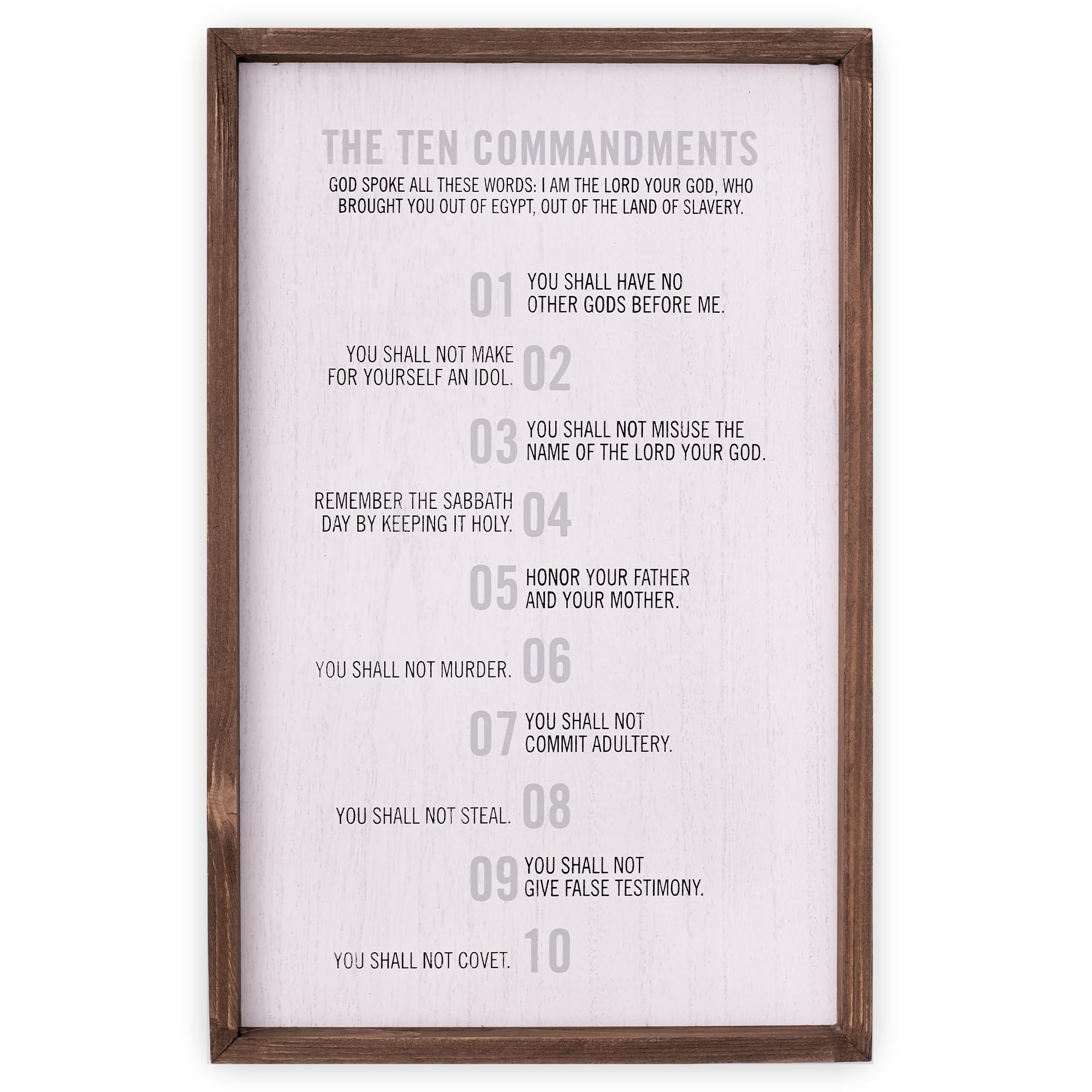 Christian Art Gifts 10 Commandments Wall Plaque - Exodus 20:2