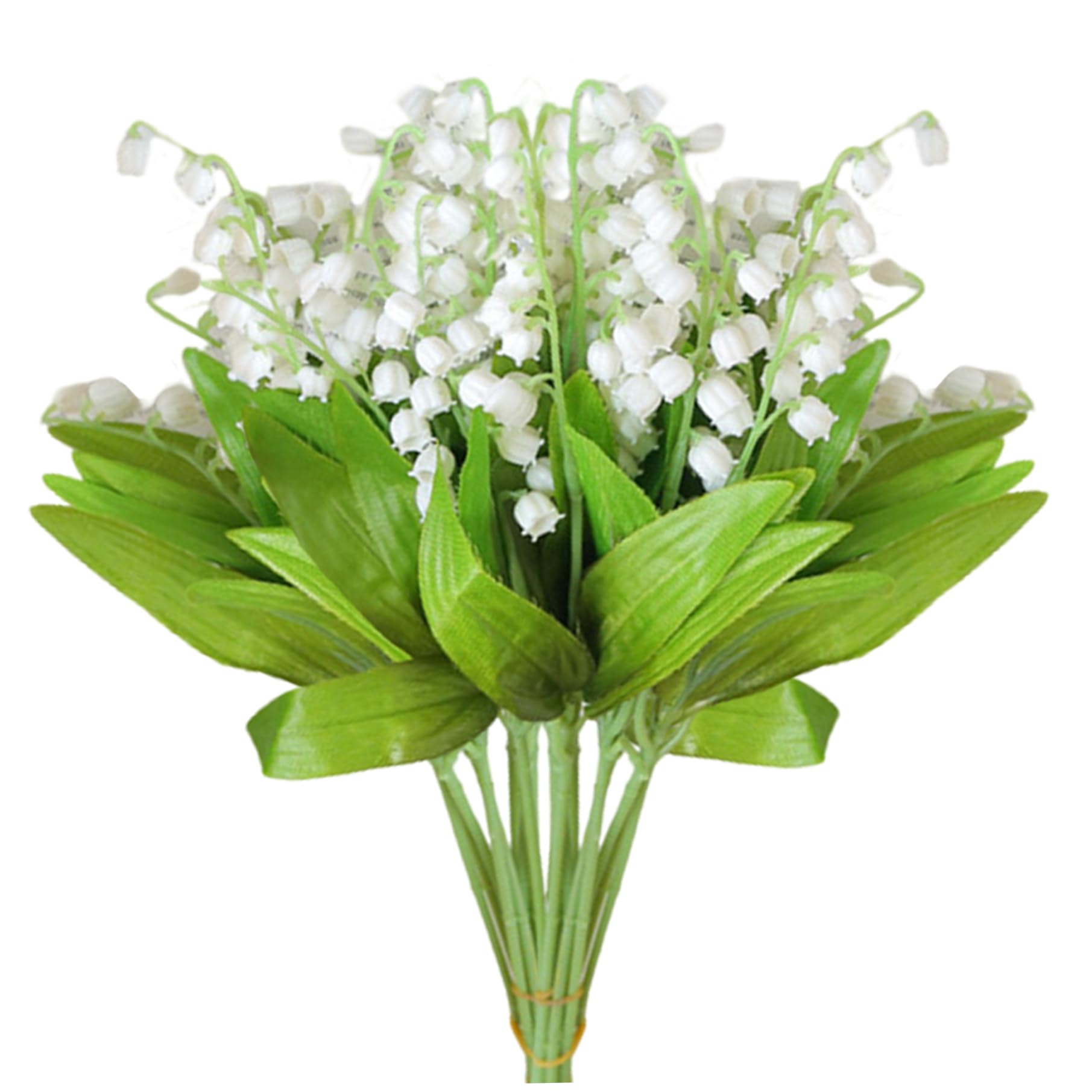 Faroby Assorted Color 12Pcs Artificial Lily Of The Valley, 14 Inch White Faux Flowers Bell Orchid Wedding Bouquet For Home Wedding Party Garden