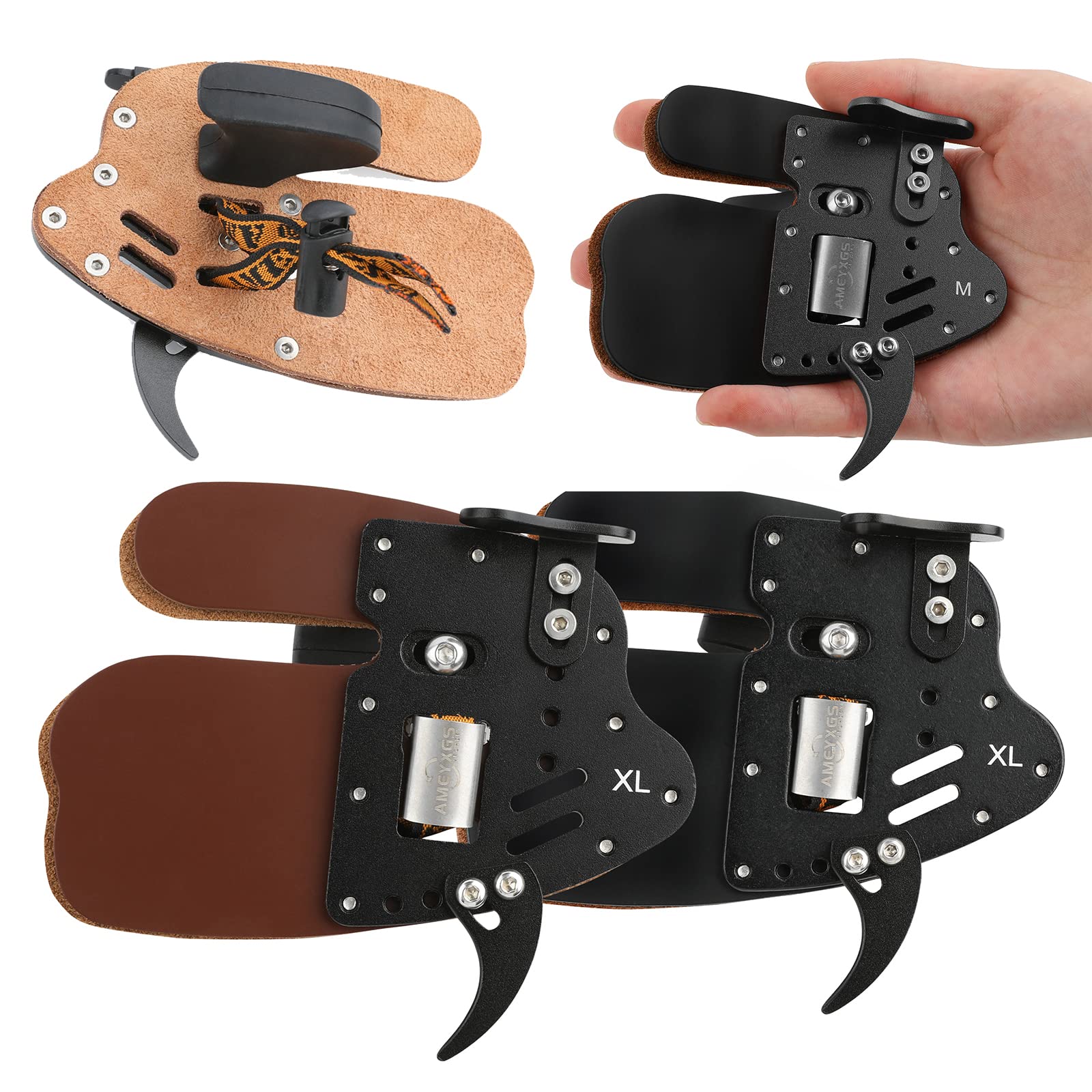 Protège Doigts pour Le tir à l'arc en Cuir de Vache S&M&L&XL Protecteur de tir à l'arc pour l'entraînement au tir à l'arc recourbé