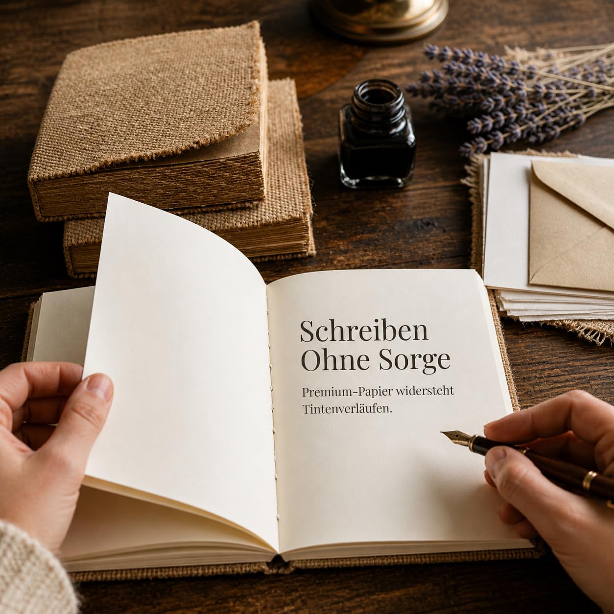 Vintage Notizbuch, Softer, 2 Notizbücher (Cremeweiß innen)
