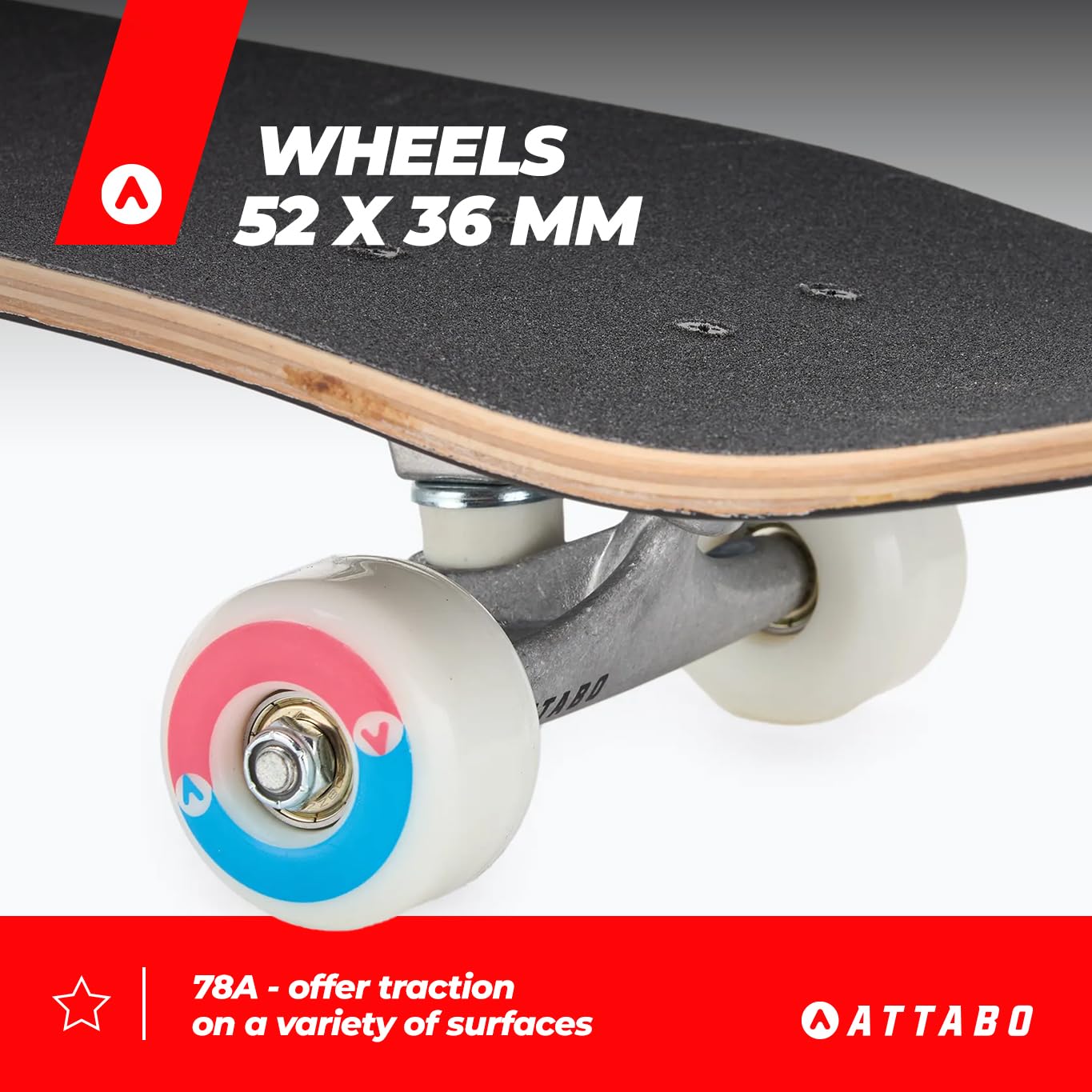 ATTABO Skateboard per adulti Ollie verde 8" x 31" – 9 strati in legno d'acero 5" assi in alluminio, ruote 52 x 36 mm, cuscinetti a sfera ABEC-7, tavola antiscivolo per trucchi e tempo libero