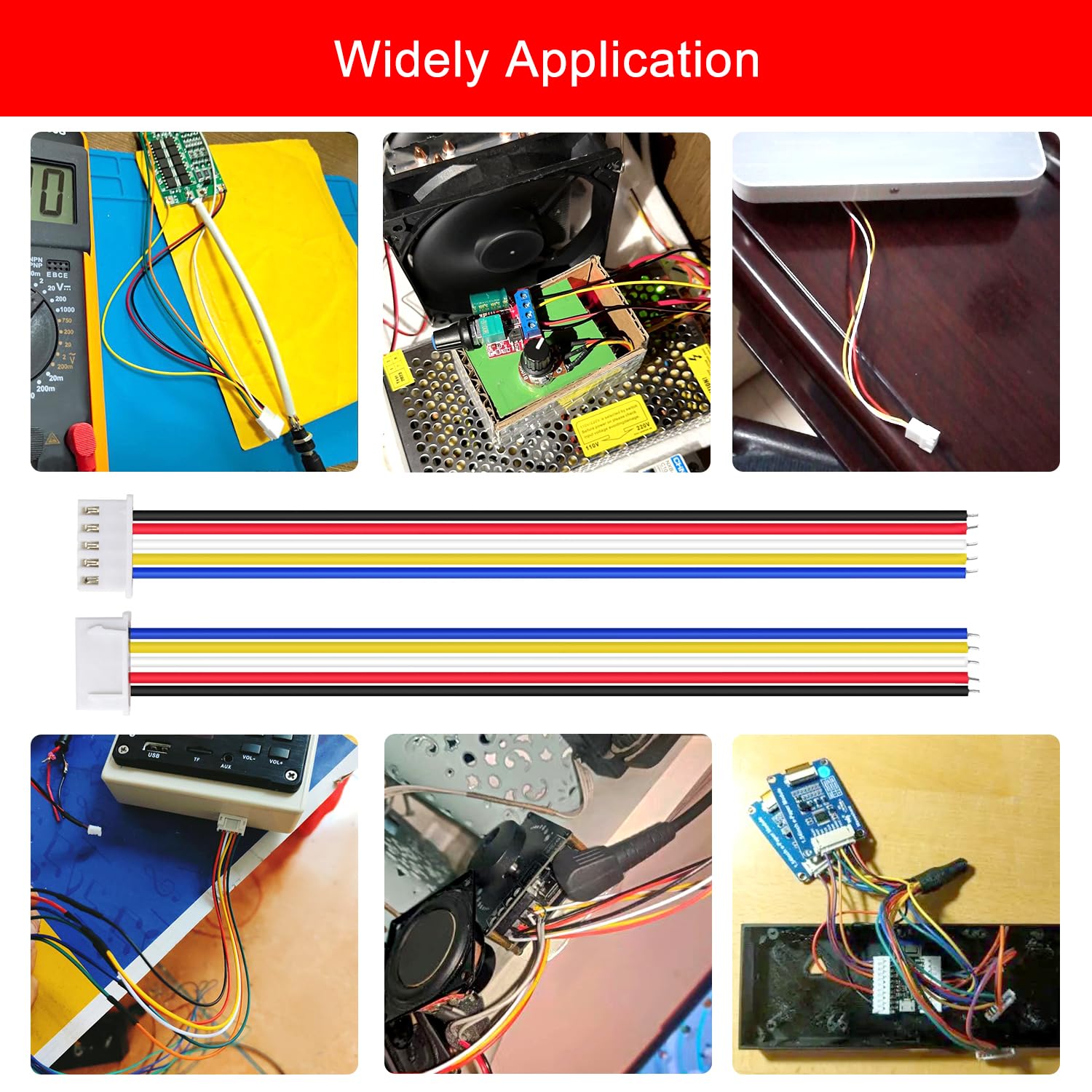 20 Par 5-Pinowych Złączy JST 2.54 XH, Mini Micro 5-Pinowe Złącze Męskie JST z Kablem 150mm 22AWG i Złączem Żeńskim
