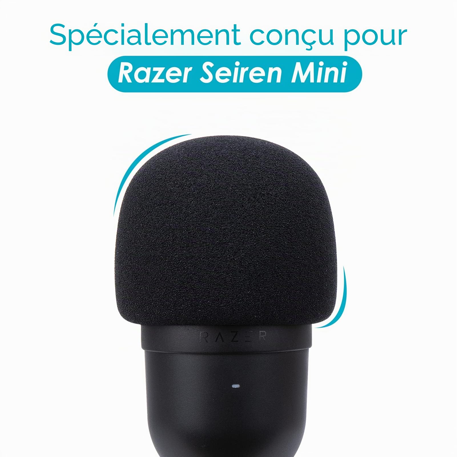 YOUSHARES Razer Seiren Mini Bonnette Anti-Vent en Mousse Professionelle pour Réduire Bruit pour Microphone USB Streaming Razer Seiren Mini