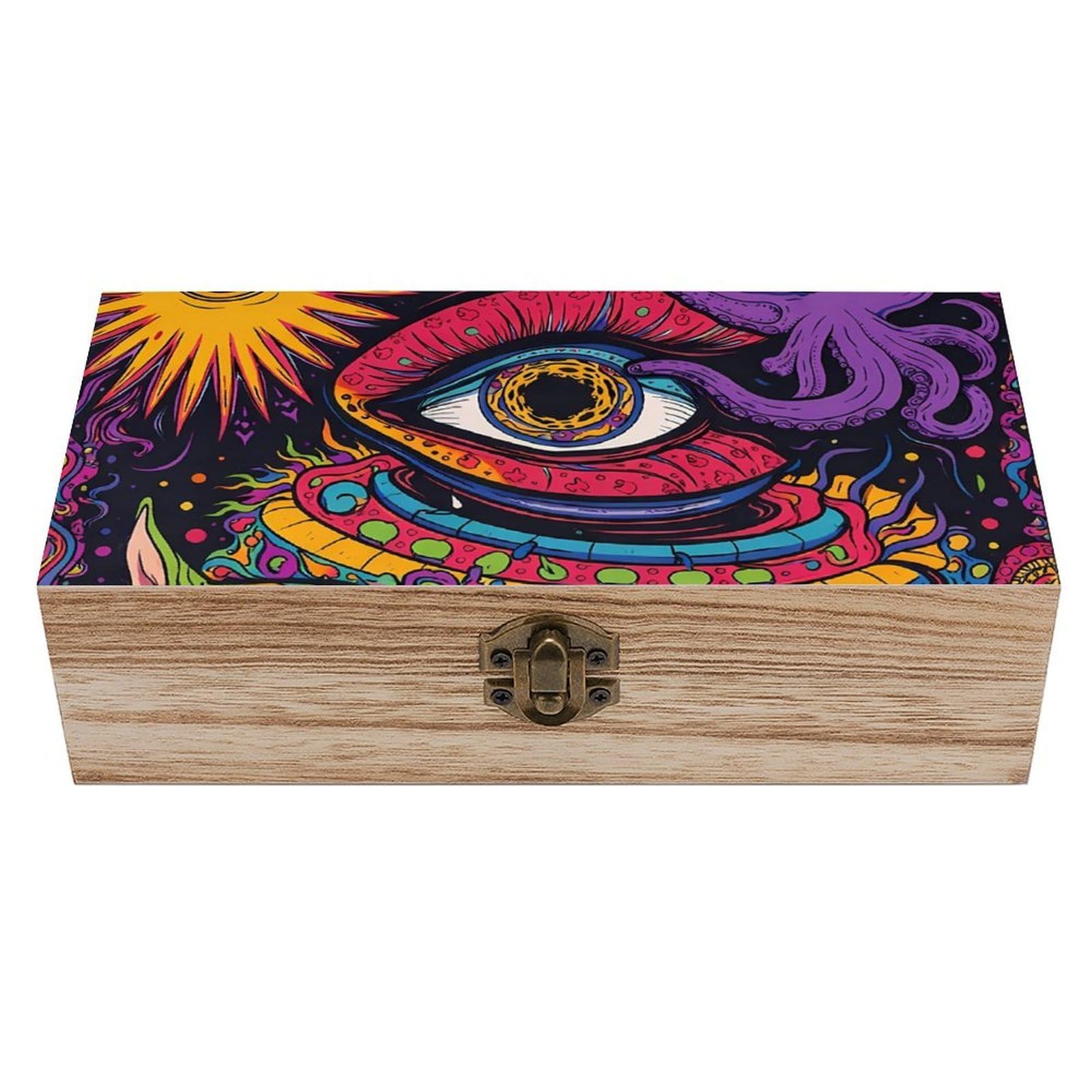 HLBSDM Abstract Graffiti Wooden Storage Box