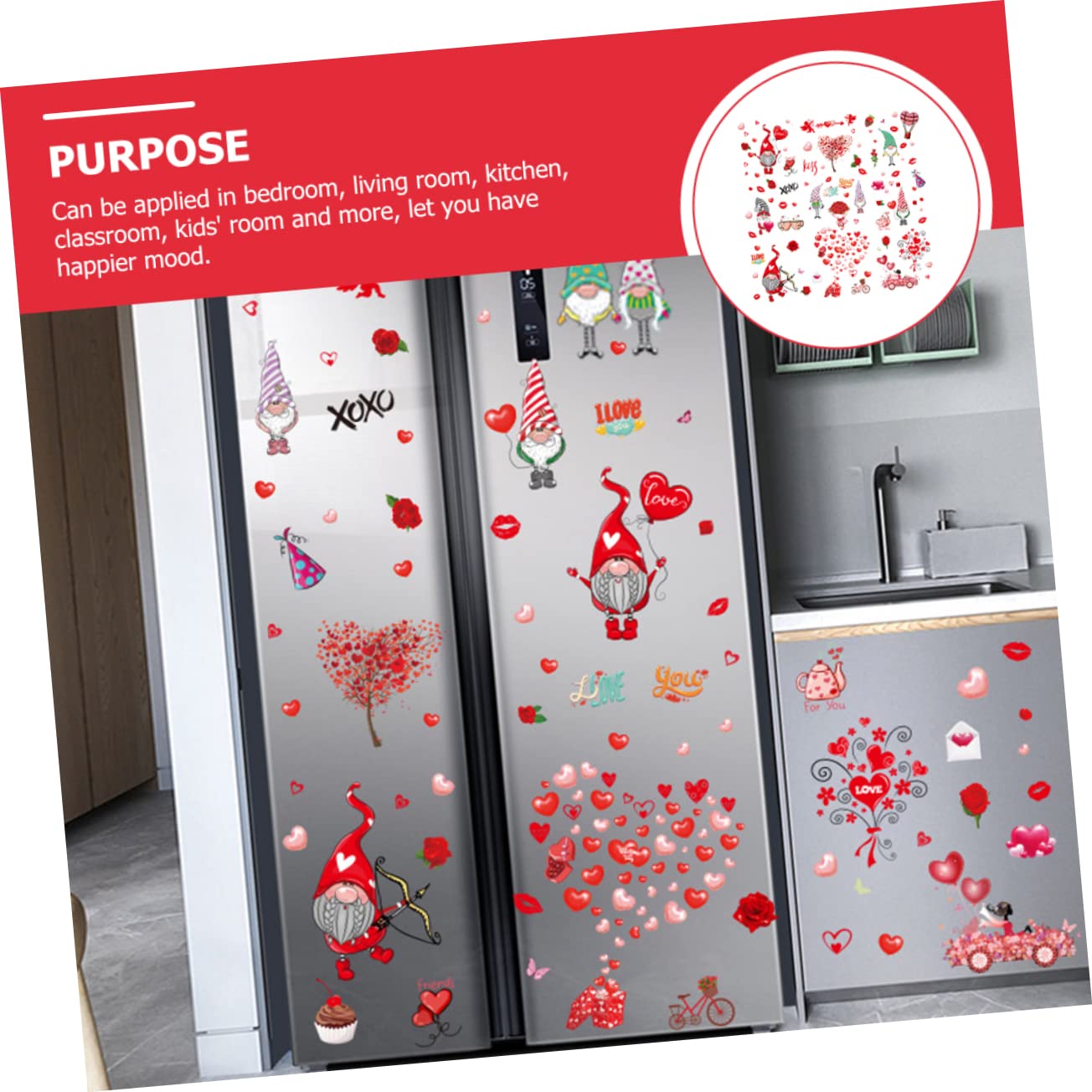 Amosfun 5 Set Etichetta Murales Per Porte Di Natale Camera Giocattoli Spillo Homunculus Cameretta La Finestra Di San Aggrappa Adorabili Adesivi Di San Pvc 9 Fogli*5