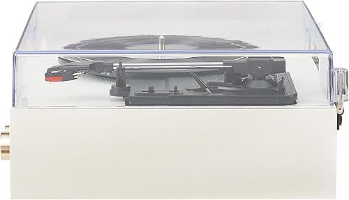 Miniatura 7 de Crosley CR6045A-CR Miles Tocadiscos Reproductor de Discos Bluetooth de entrada/salida de 3 velocidades con altavoces incorporados, crème