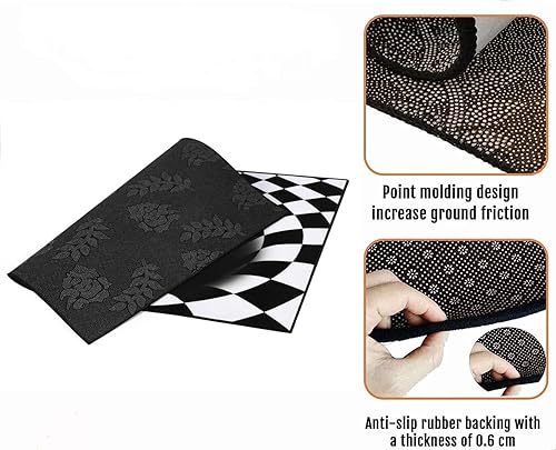 Miniatura 3 de Felpudo de payaso con ilusión 3D de Halloween, tapete de payaso de Halloween, tapete de drenaje de payaso, para interiores y exteriores, decoración