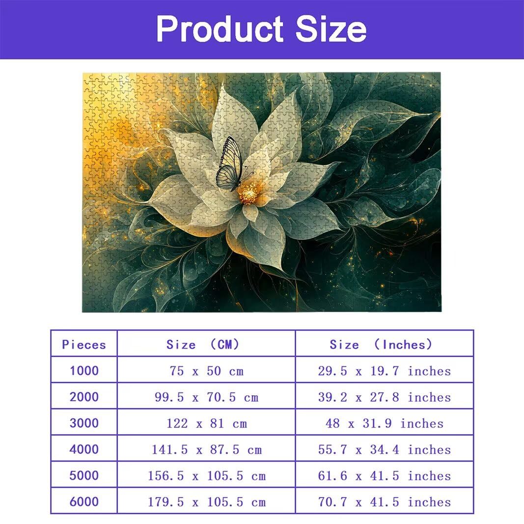 Puzzle 6000 Pezzi Arte per Adulti e Ragazzi, Puzzle Fiori in Legno per Adulti, Puzzles 6000 Pezzi Farfalla Impegnativo per Tutta la Famiglia, Puzzles con Scatola per Decorazioni Casa, Regalo, -7023