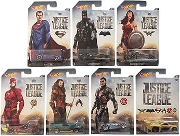 Hot Wheels Justice League 7 Car Set Batman, Flash, Wonder Woman, Cyborg, Aquaman, Superman