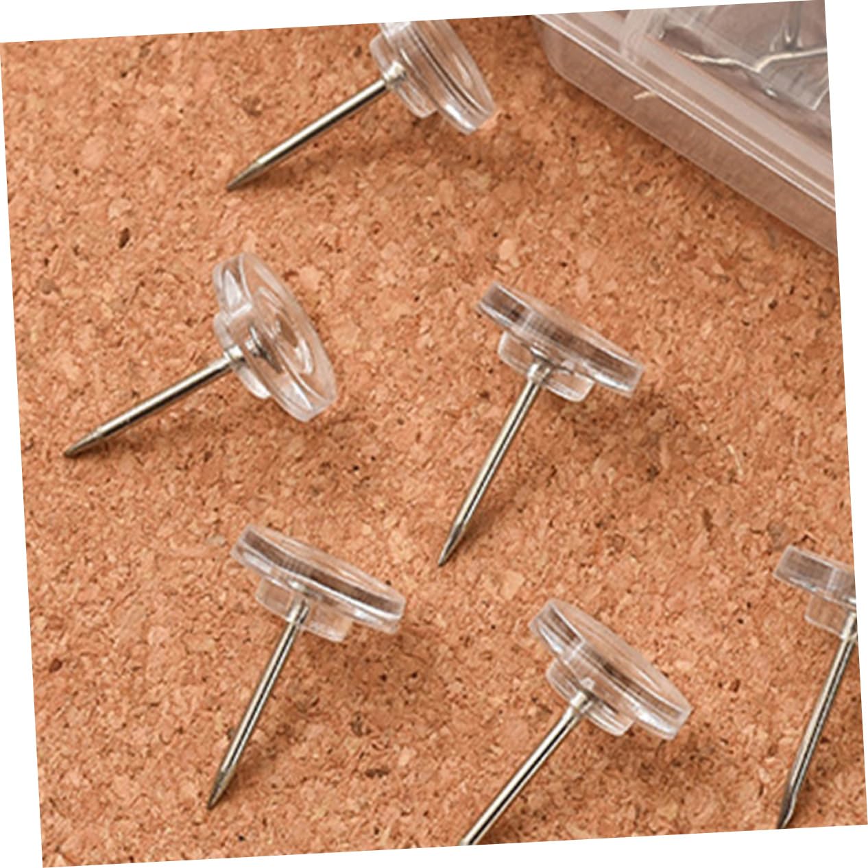 Tofficu 1000piezas Chinchetas Transparentes para Tablero De Anuncios Cajas Tacks Multiusos para Fijar Fotos Notas y Mapas Accesorios De Oficina Resistente y Duradero