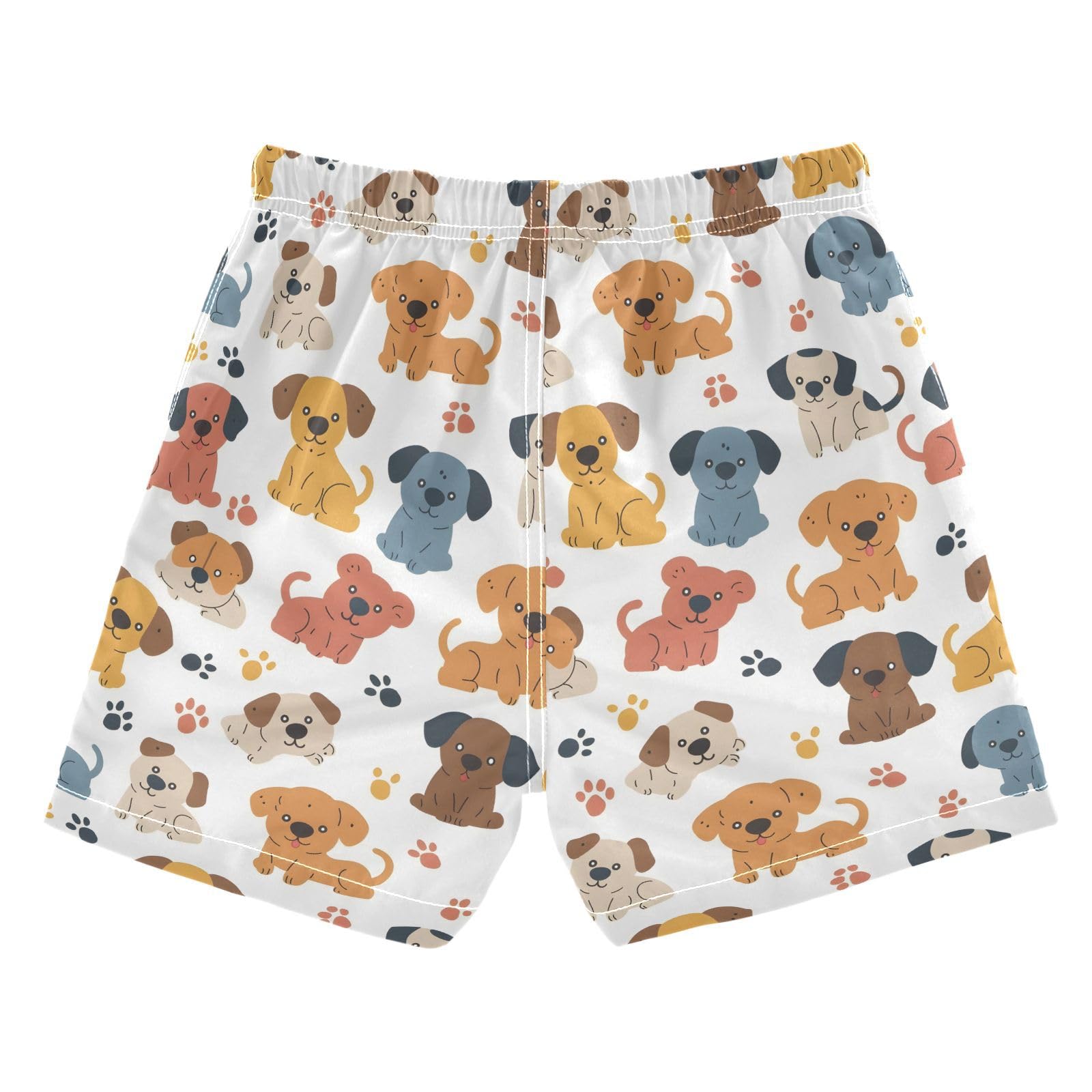 ALAZA Dog Paw Print Puppy Boys Quick Dry Beach Board Shorts Kids Swim Trunks Bathing Suit Swimsuit 3T Multicolor