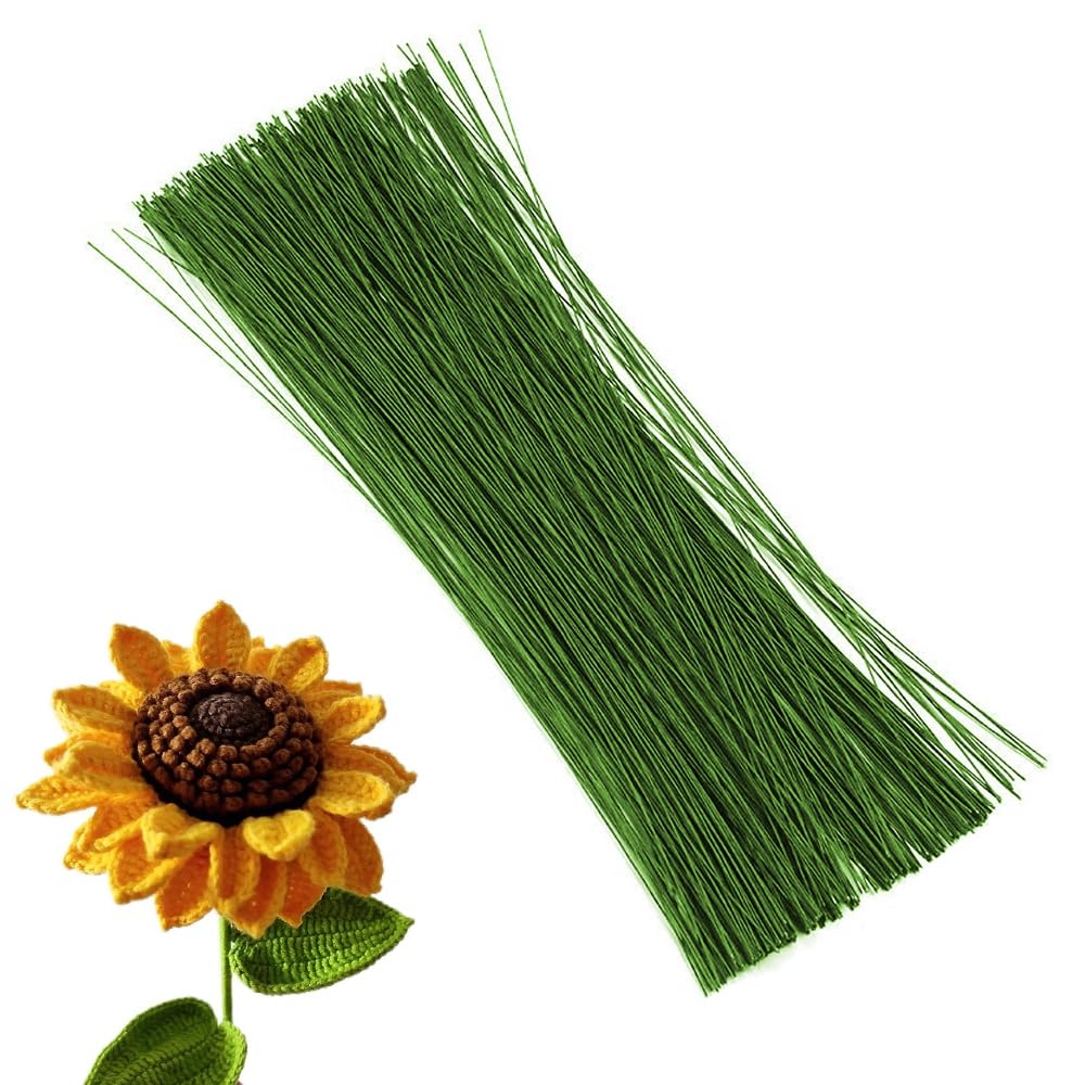100Pcs Green Floral Wire, 20# Floral Stem Wire, Flower Making Accessory for DIY Bouquet Stem Wrapping and Crafts