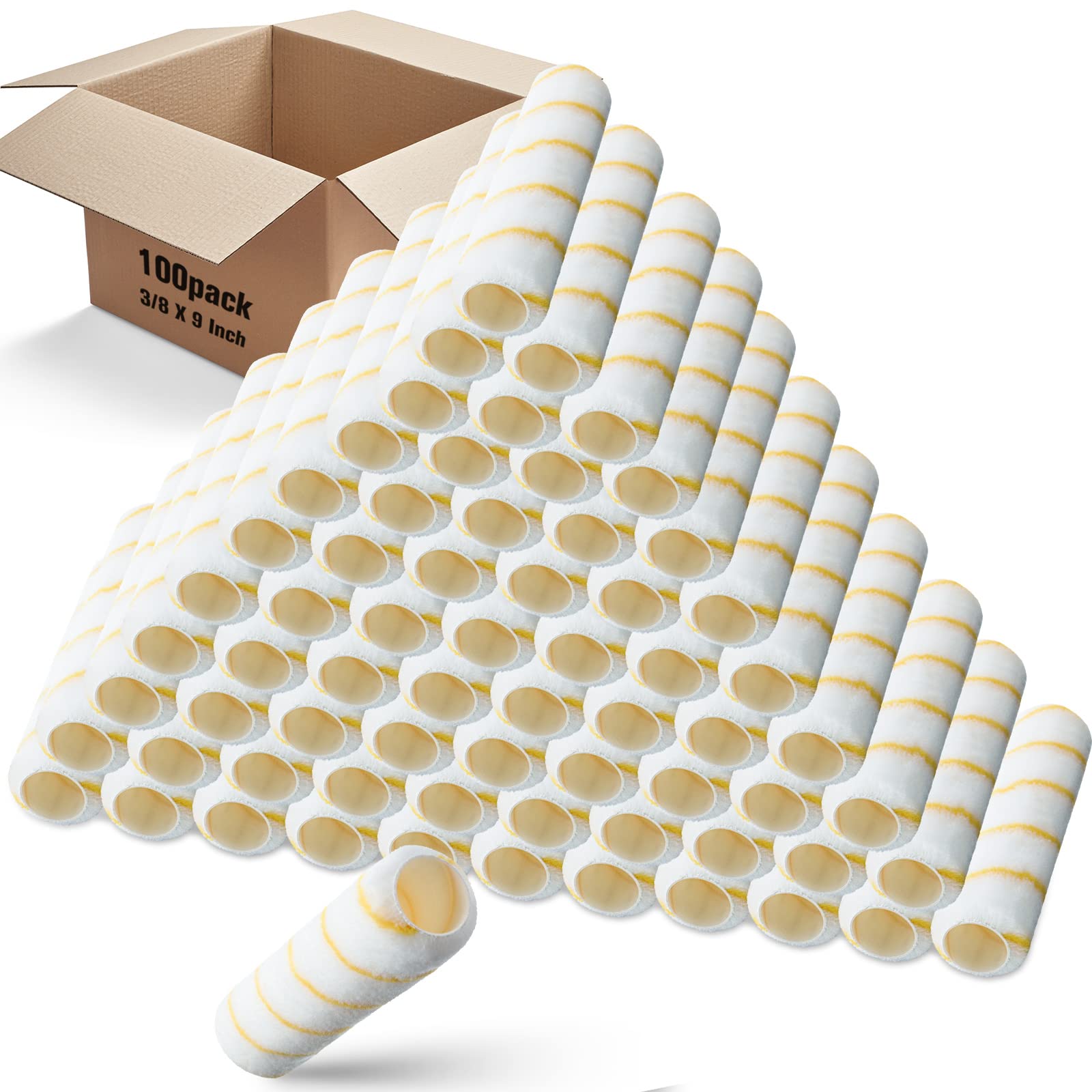 100 coperture per rulli di vernice da 1/2 x 20 pollici in microfibra per pattini per vernice a rullo per vernice pennello per pisolini forniture per pittura per casa