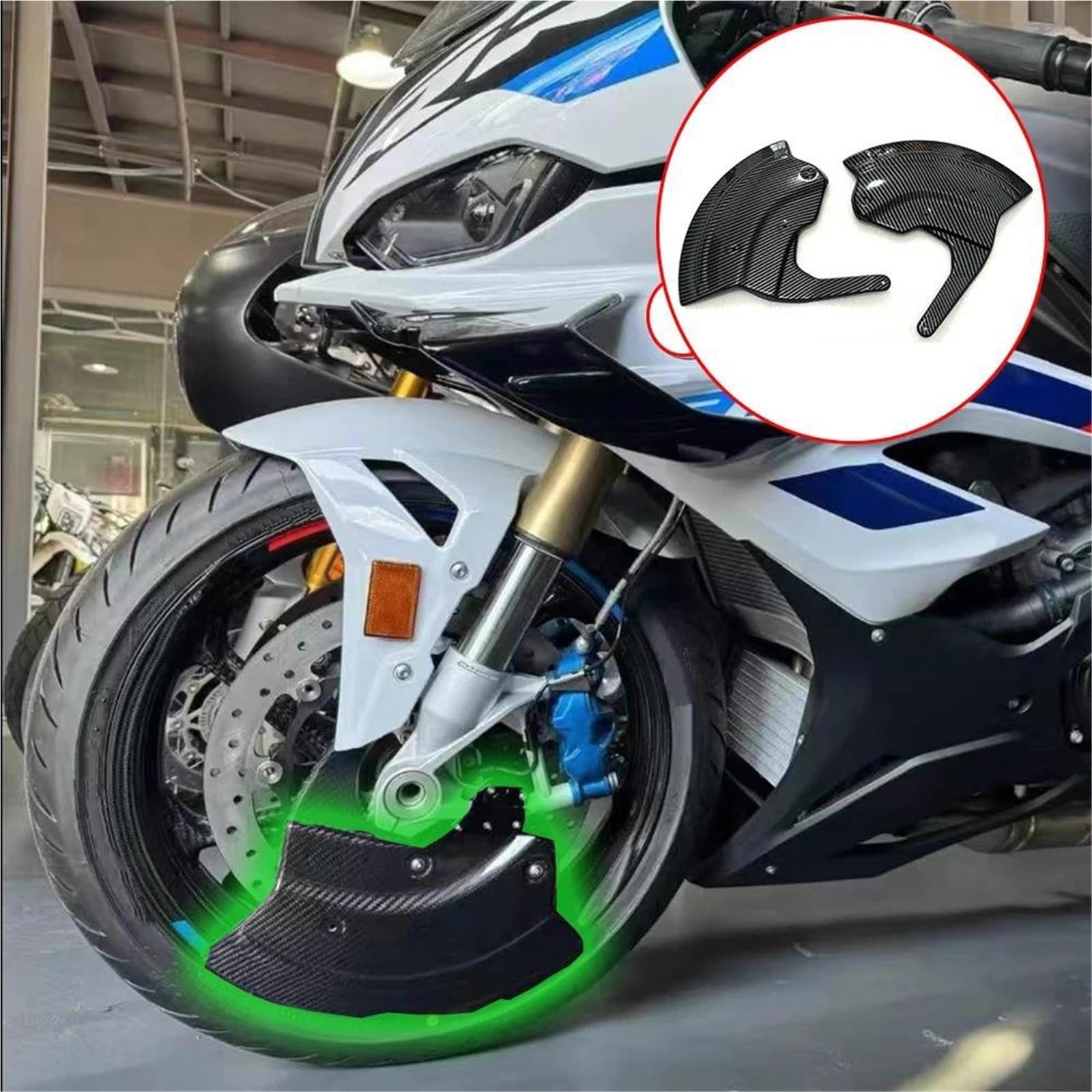 Kit De Couvre-Garde-Boue Avant en Fibre Carbone pour Moto pour BMW pour M1000RR S1000XR 2020-2023