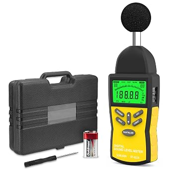 Decibel Meter, 30-130 dB Digital Sound Level Meter with A/C Weighting, Backlight, Data Logging - Noise Detector SPL Meter for Home, Factory, Construction Sites
