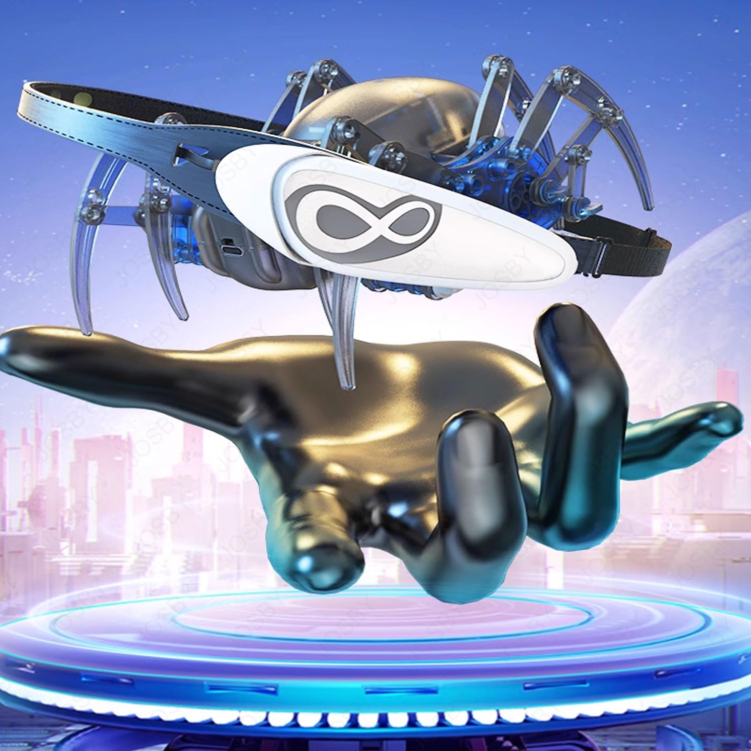 Detector de ondas cerebrales en anillo, robot con sensor de nervios de ondas cerebrales, con araña de ondas cerebrales, ensamblaje de bricolaje, rango de transmisión de 5 a 10 m, sistema IOS/Android