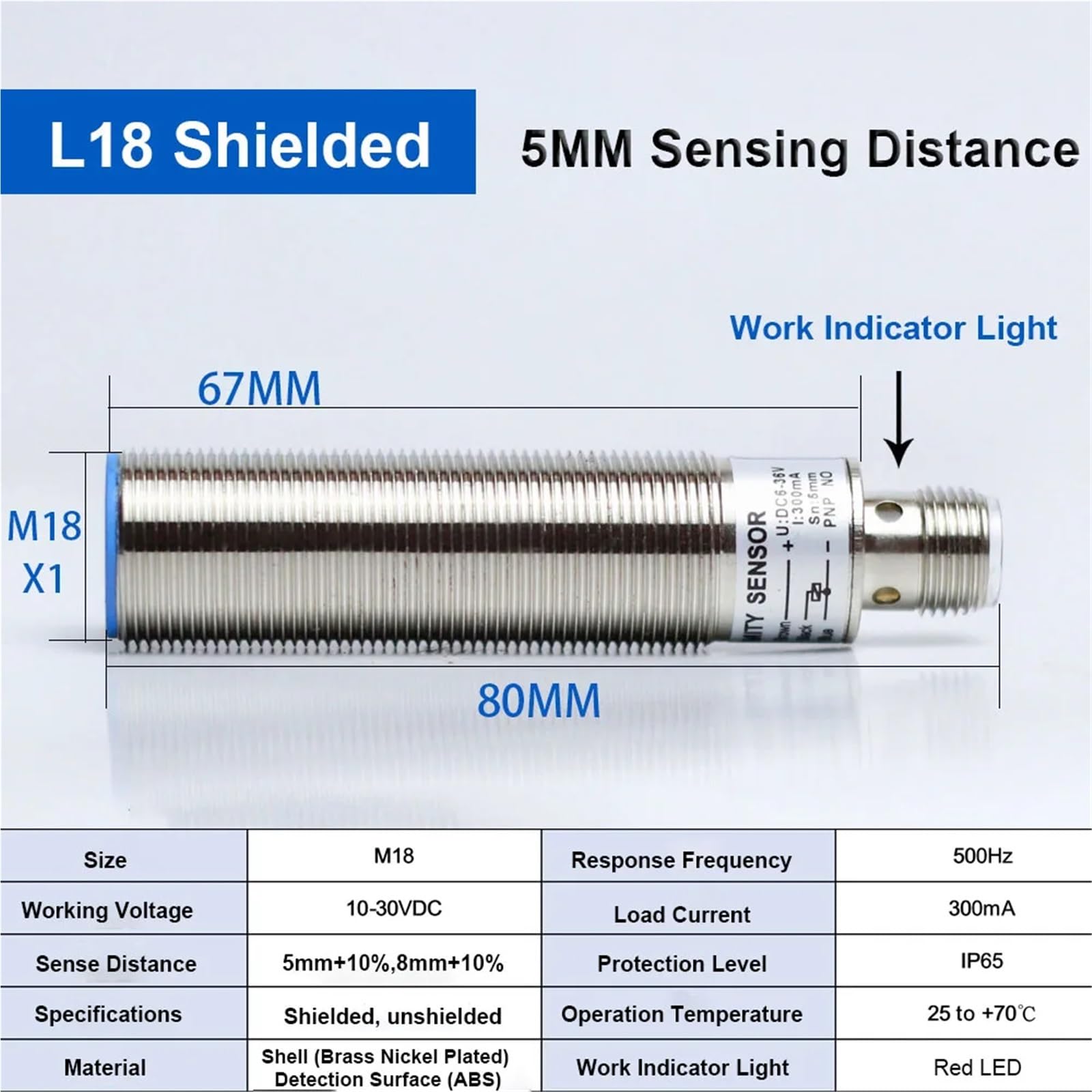 1 Stück M18 Induktiver Näherungssensor 4-poliger Stecker Zylindrischer Metall-Annäherungsschalter for die industrielle Automatisierung(LJ18A3-5mm NPN NO)
