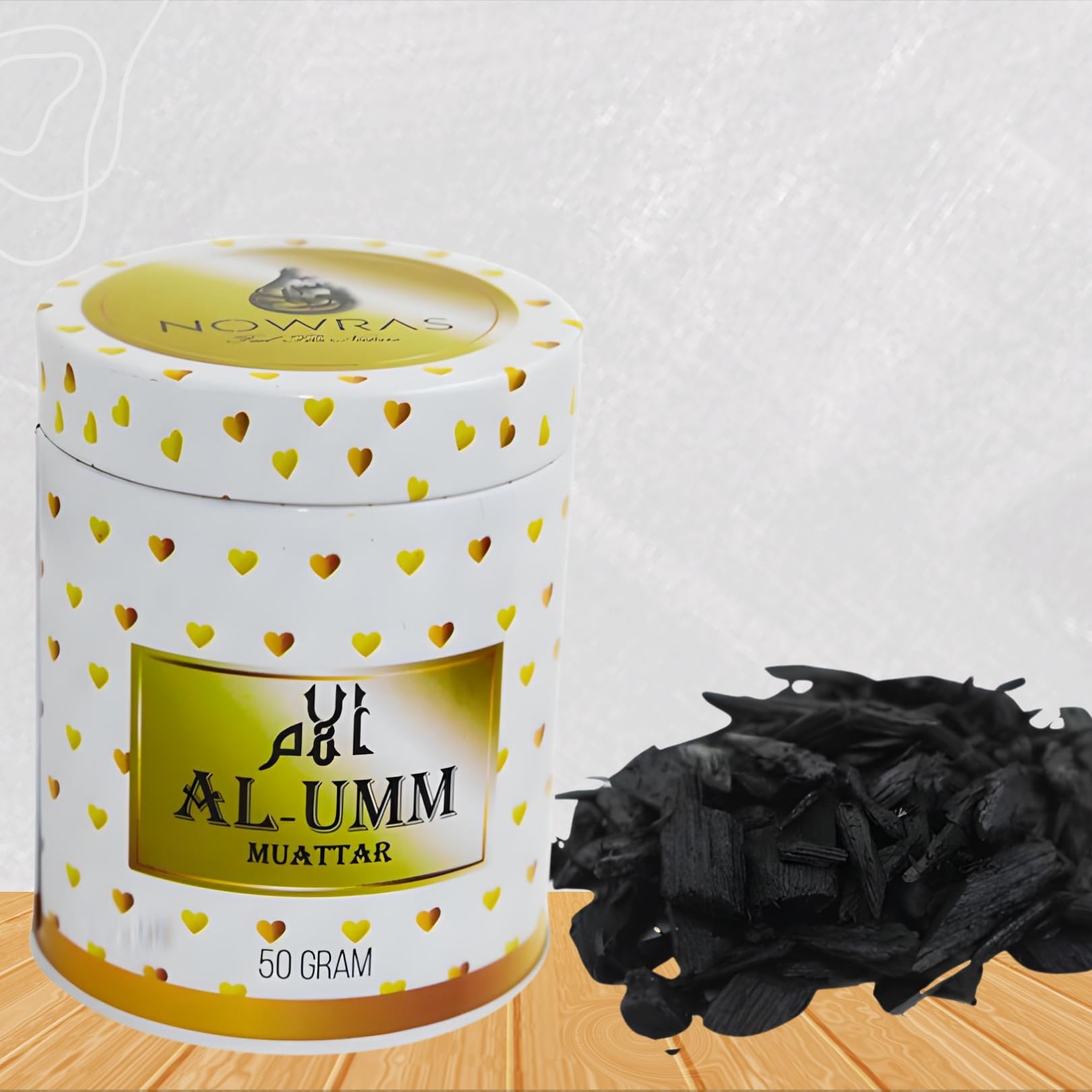 Real Touch Nowras AL UMM MUATTAR 50g Bakhoor Incense - Black Oudh Wood Chips,...