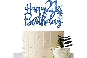 Royal Blue Glitter Royal Blue Glitter Happy 21st Birthday Cake Topper
