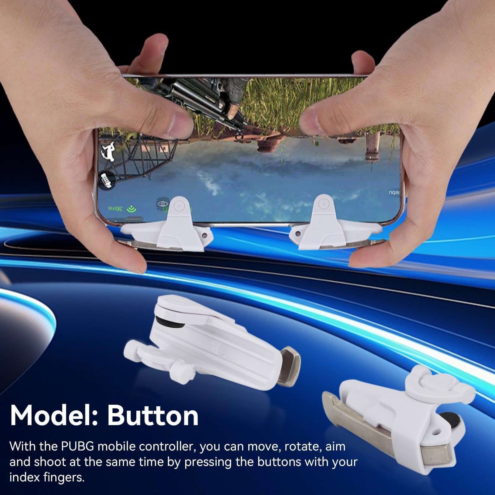 Agatige Trigger di Gioco, Controller di Gioco Mobile Pulsanti Gaming Trigger Joystick Portatili Game Pulsante PUBG per Cellulare Telefono Smartphone da 4-7 pollici con Spessore di 6-11 mm