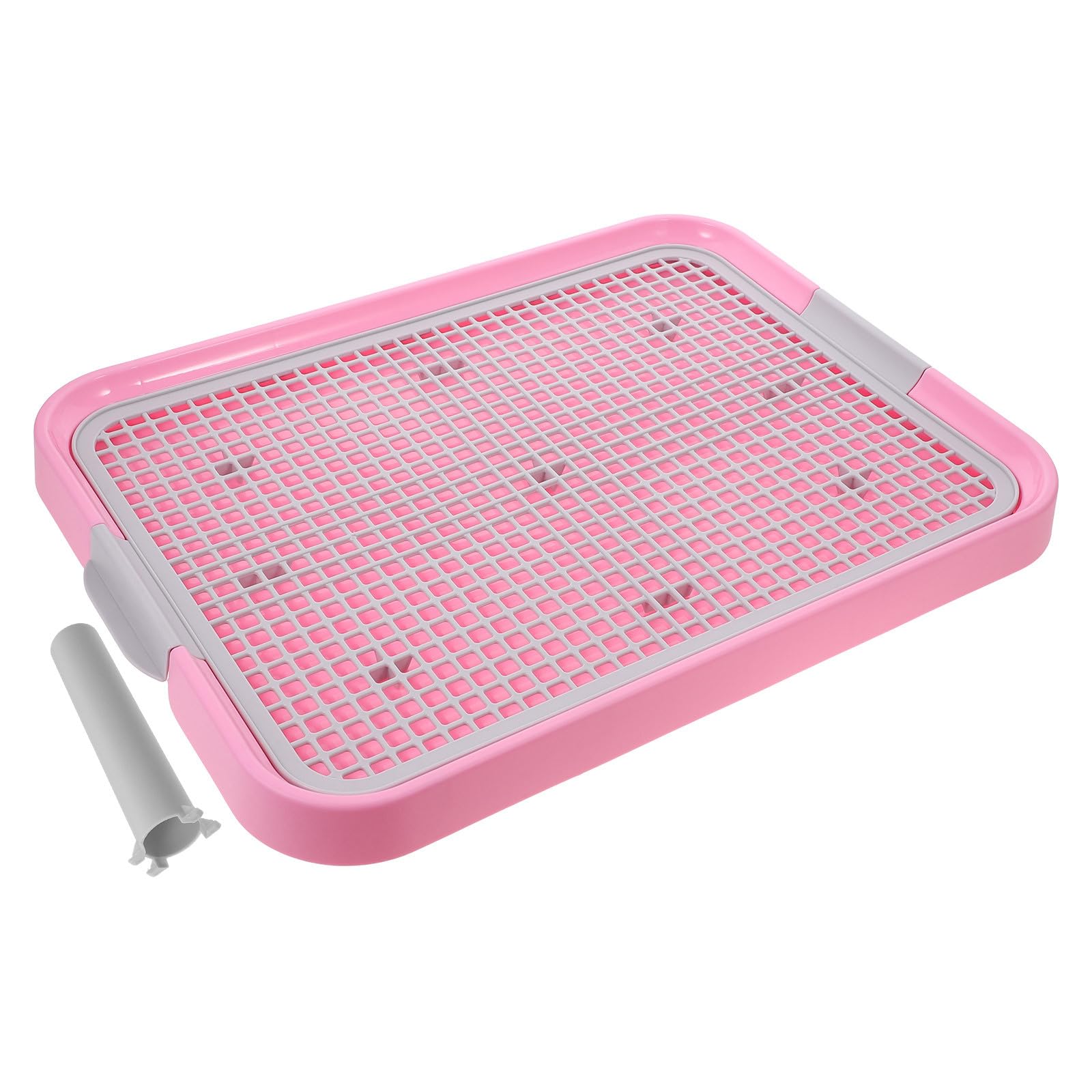 VILLCASE Gitter Haustiertoilette aus Kunststoff mit Rutschfester Unterlage für Hunde Indoor Geeignet als Hundetoilette für Wohnung und Zuhause in Rosa