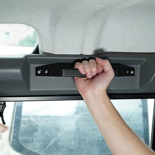 Aleación de aluminio para Land Rover Defender 90 110 130 2004-2018 Accesorios Car Roof Grab Handles Piezas de repuesto (negro)
