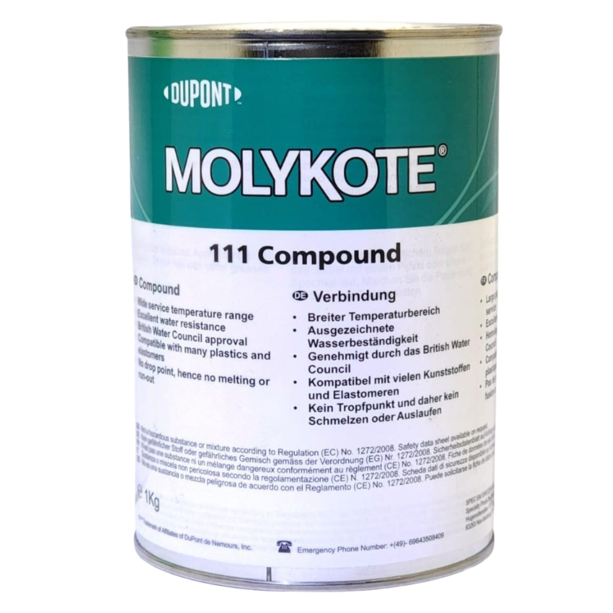 ZER0LEAK MOLYKOTE 111 FOOD GRADE SILICONE GREASE 1KG - High-Performance Lubricant and Sealant for Valves, O-Rings, Gaskets, and Electrical Equipment