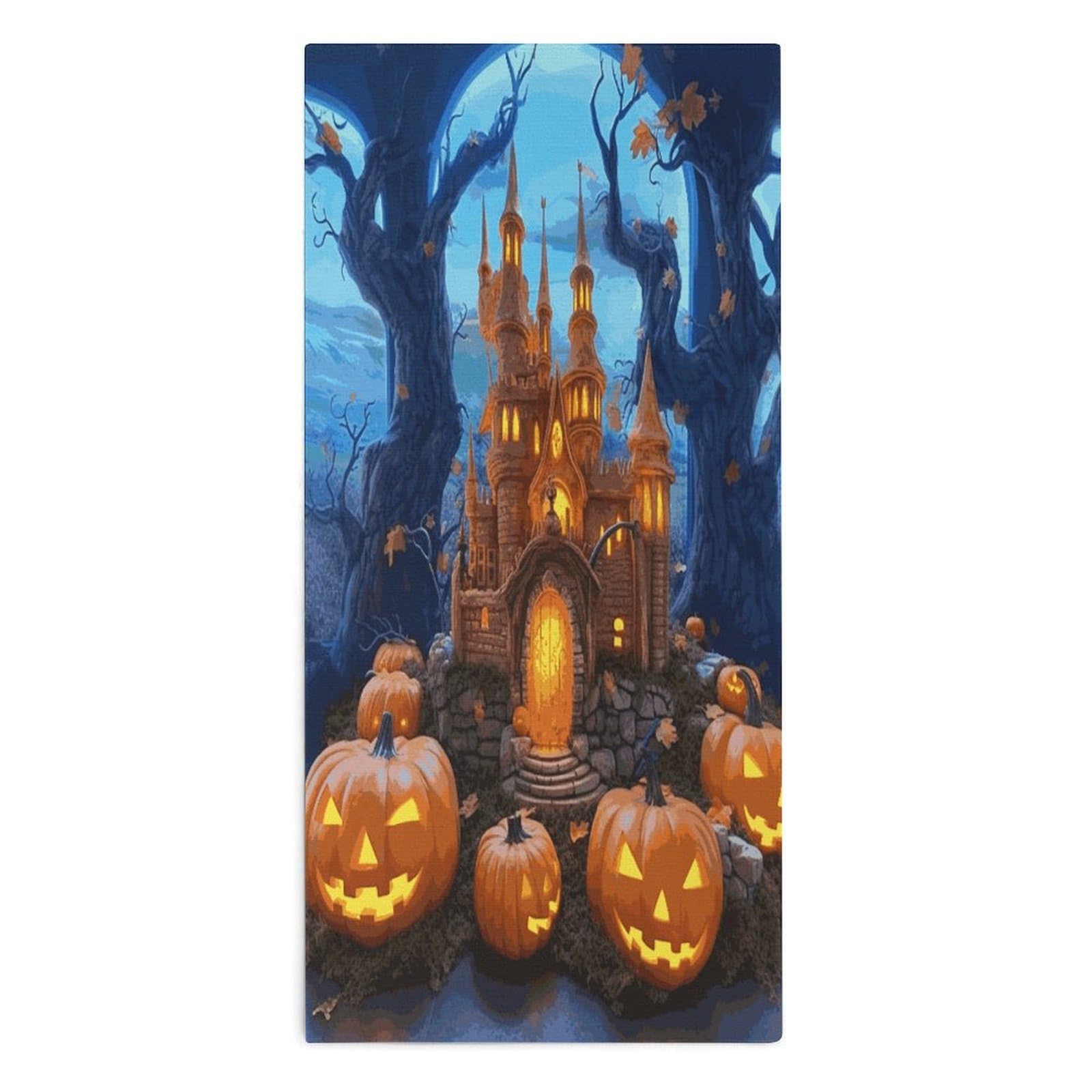 Btcowzrv Style Halloween Castle Pumpkin Bath Towel Beach Towels Shower Towel