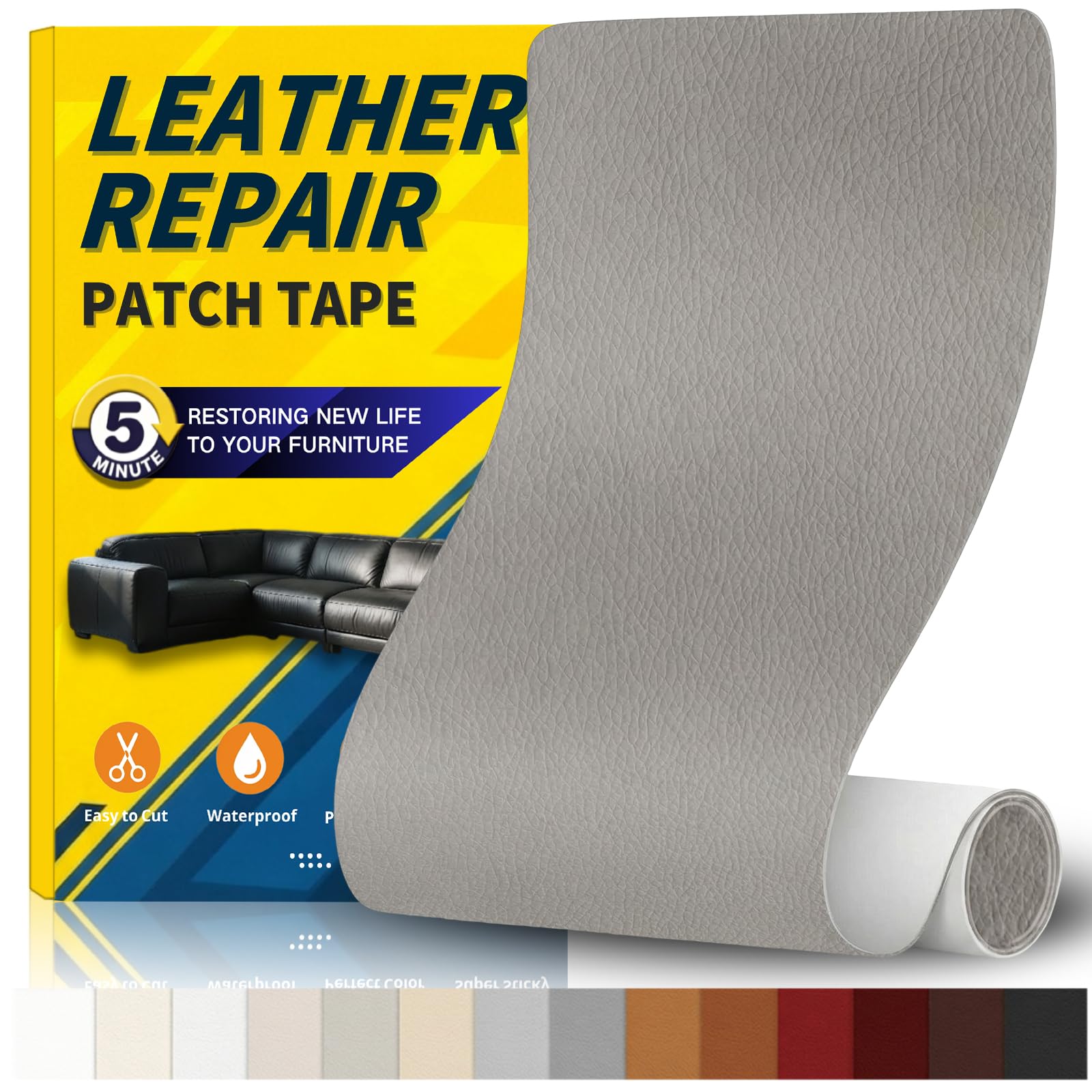 Gelaisi Leder Reparatur Set, Kunstleder Selbstklebend, Kunstleder-Reparaturset